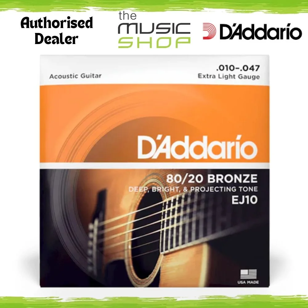D'Addario EJ10 10-47 Extra Light 80/20 Bronze Acoustic Guitar Strings