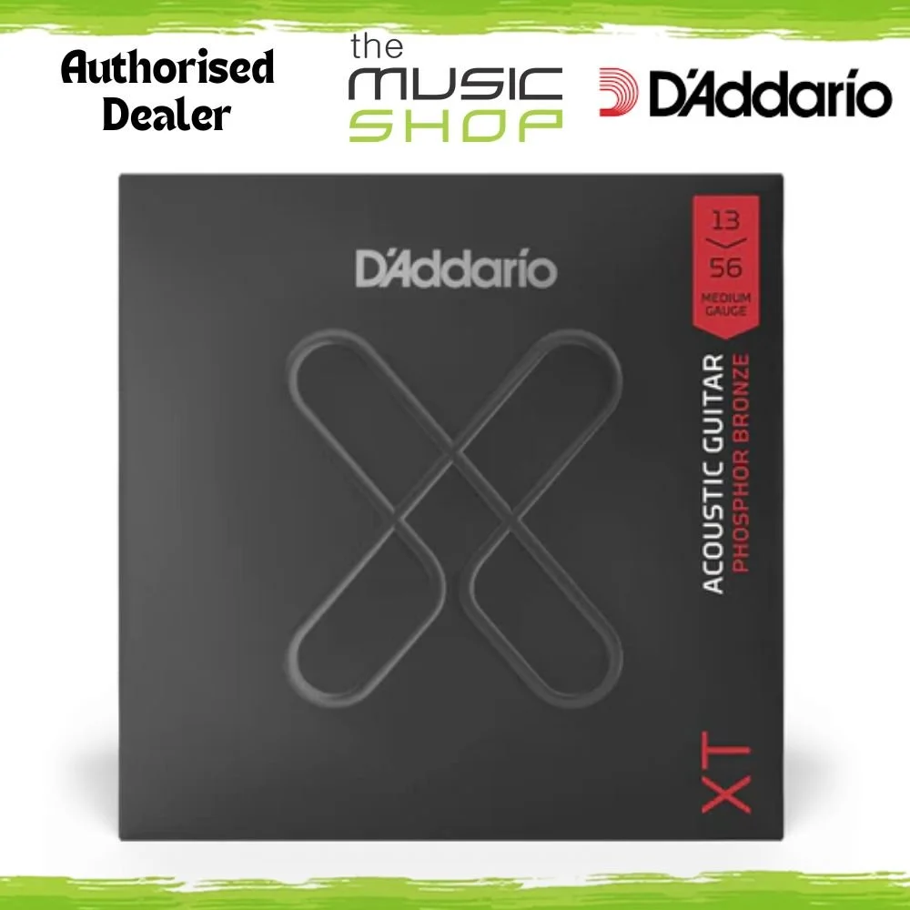 D'Addario XT 13-56 Medium Coated Phos Bronze Acoustic Guitar Strings - XTAPB1356