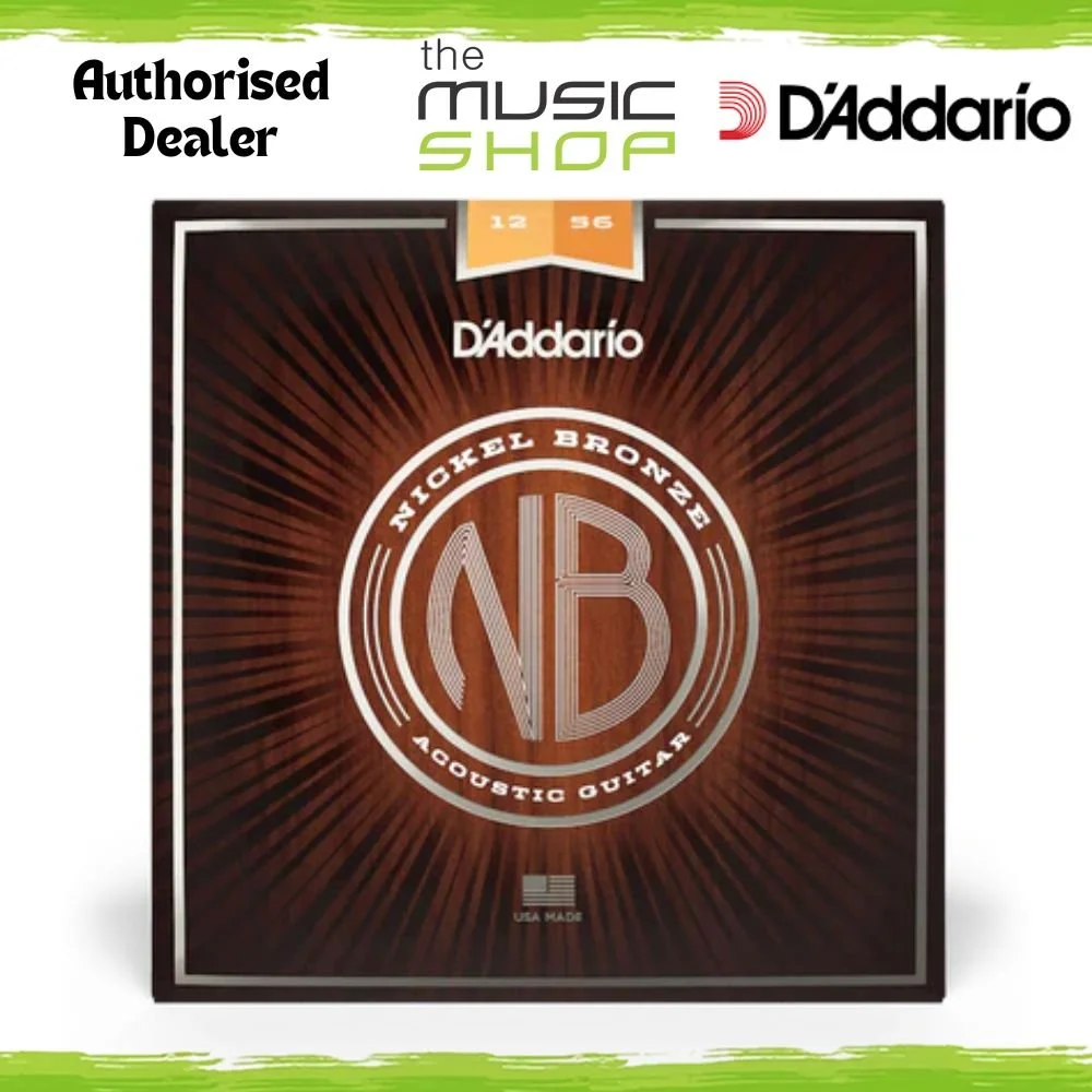 D'Addario Nickel Bronze 12-56 Light Top/Med Btm Acoustic Guitar Strings - NB1256