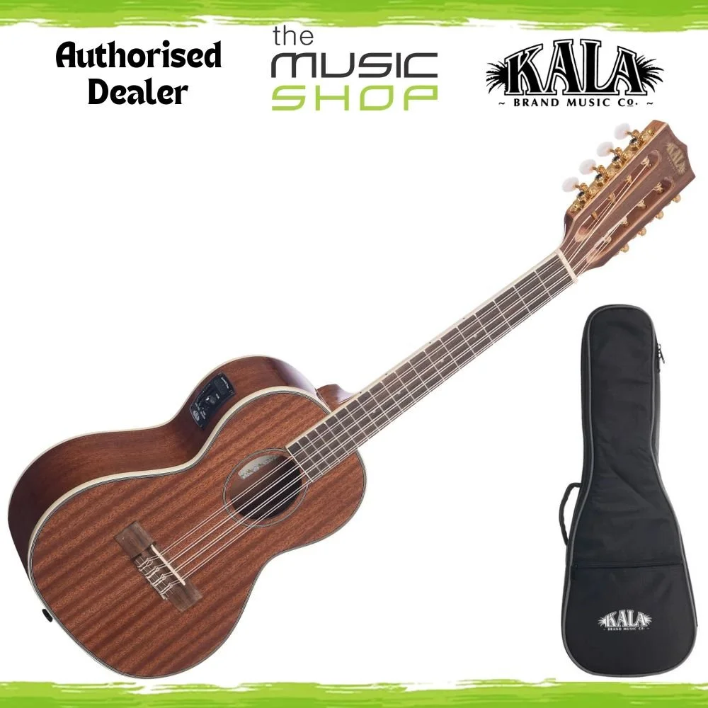 Kala KA-8E Gloss Mahogany 8 String Tenor Ukulele with Pickup & Kala UB-T Bag