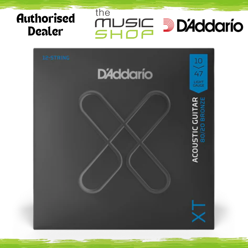 D'Addario XT 10-47 Coated 80/20 12 String Acoustic Guitar Strings - XTABR1047-12