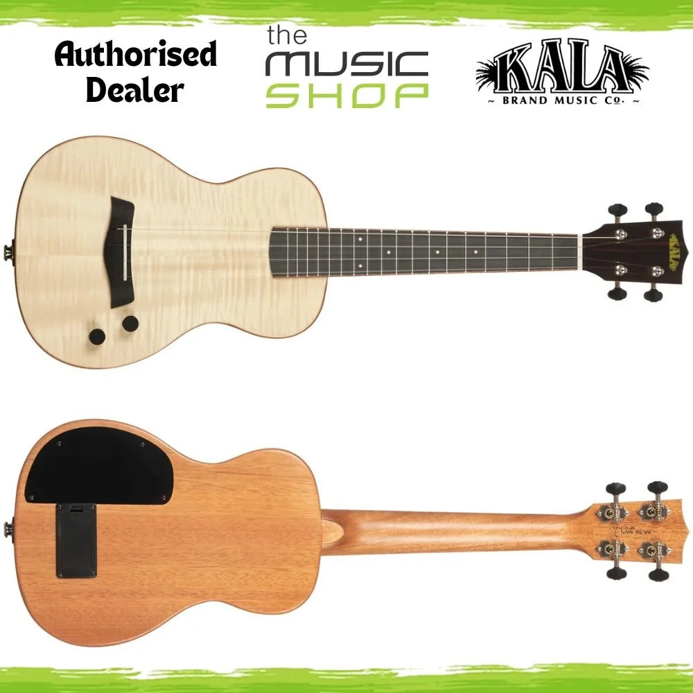 Kala Solid Body Flame Maple Electric Tenor Ukulele with Bag - KA-SB-MAP-T