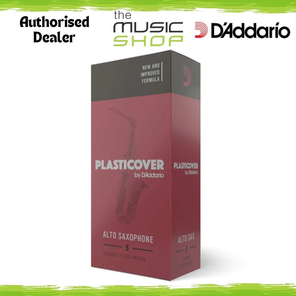 Plasticover by D'Addario Alto Saxophone Reeds, 2 Strength, 5 Pack - RRP05ASX200