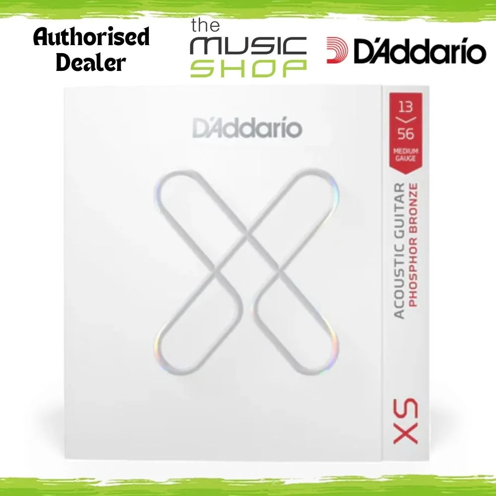 D'Addario XS 13-56 Medium Coated Phos Bronze Acoustic Guitar Strings - XSAPB1356