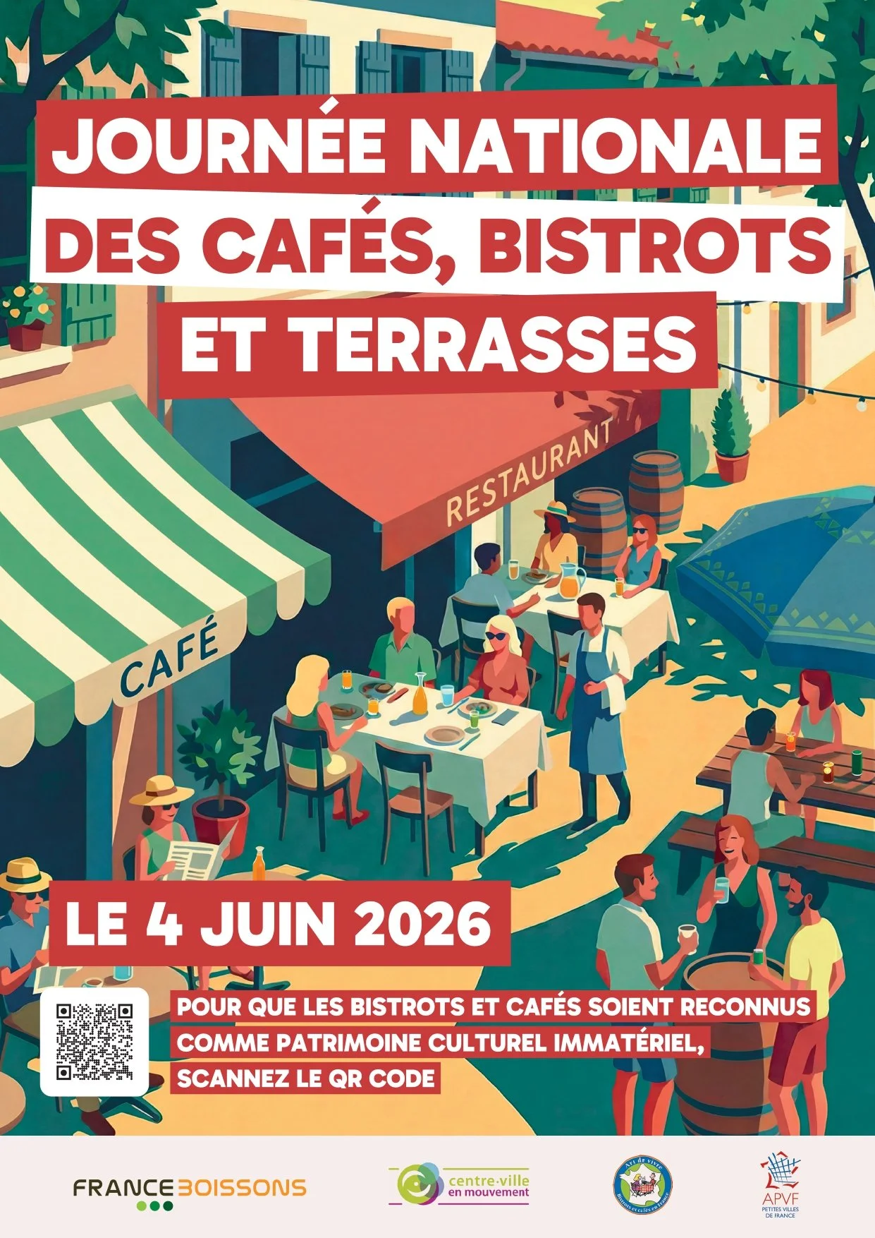 Jeudi 4 juin &mdash; Journ&eacute;e Nationale des Caf&eacute;s, Bistrots et Terrasses
Ce jour-l&agrave;, on c&eacute;l&egrave;bre ce que vous savez d&eacute;j&agrave; : un bistrot de village, &ccedil;a ne se remplace pas.
Il y a un peu plus d'un an, 