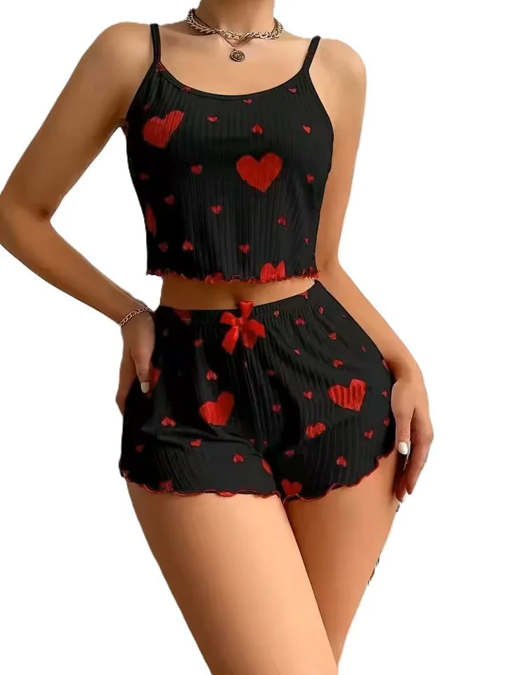 Heart Printed Pyjama Set - 2 Piece
