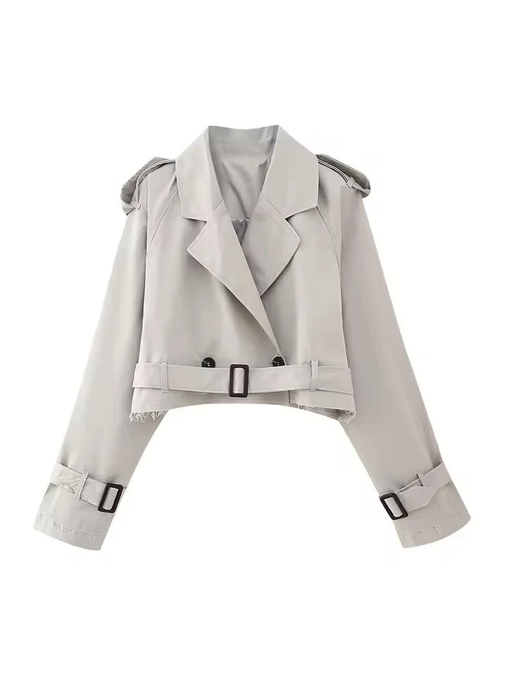 Cropped Trench belted Jacket