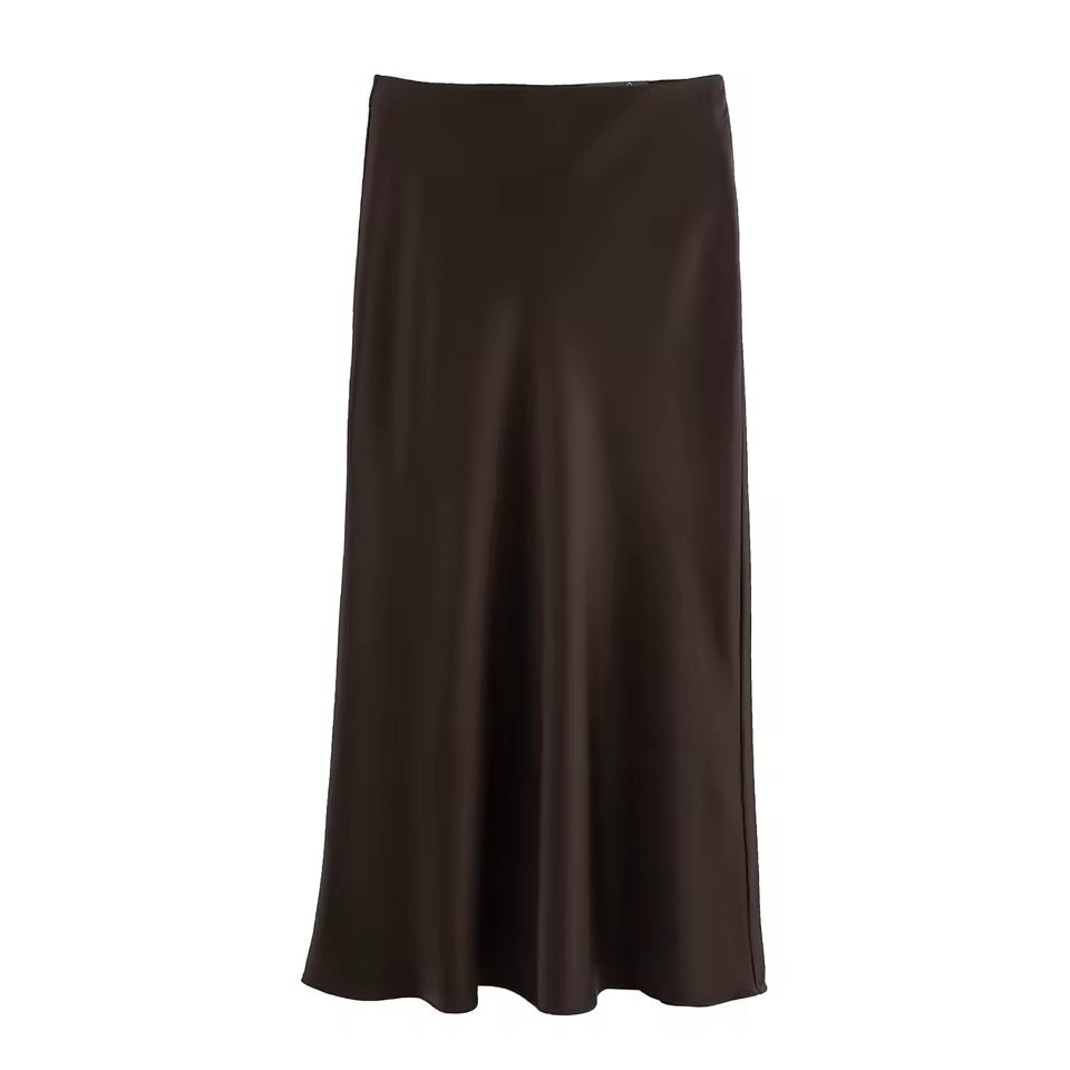 meygag=satin skirt, dark brown