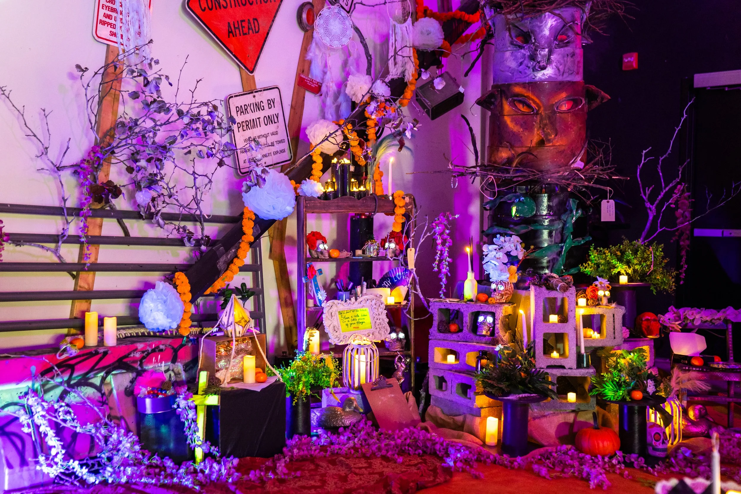  Beneath the permanent installation at BERHTA,  I created a communal altar experience that invites guest to an interactive sacred lounge experience.  