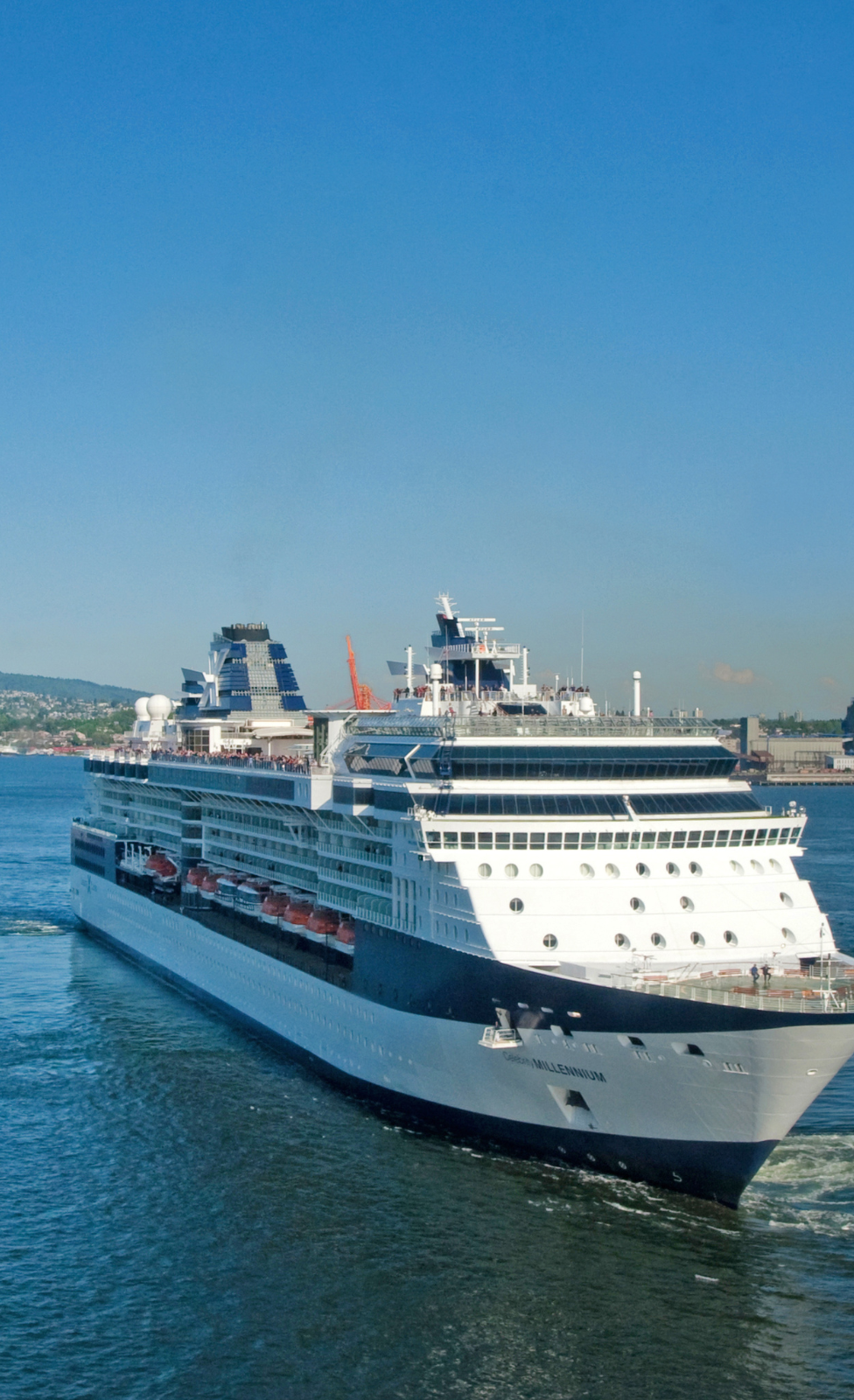 Cruise ship in port for ship-to-shore transfer and private excursion transport
