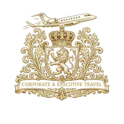 Corporate and executive travel icon for meetings and conferences