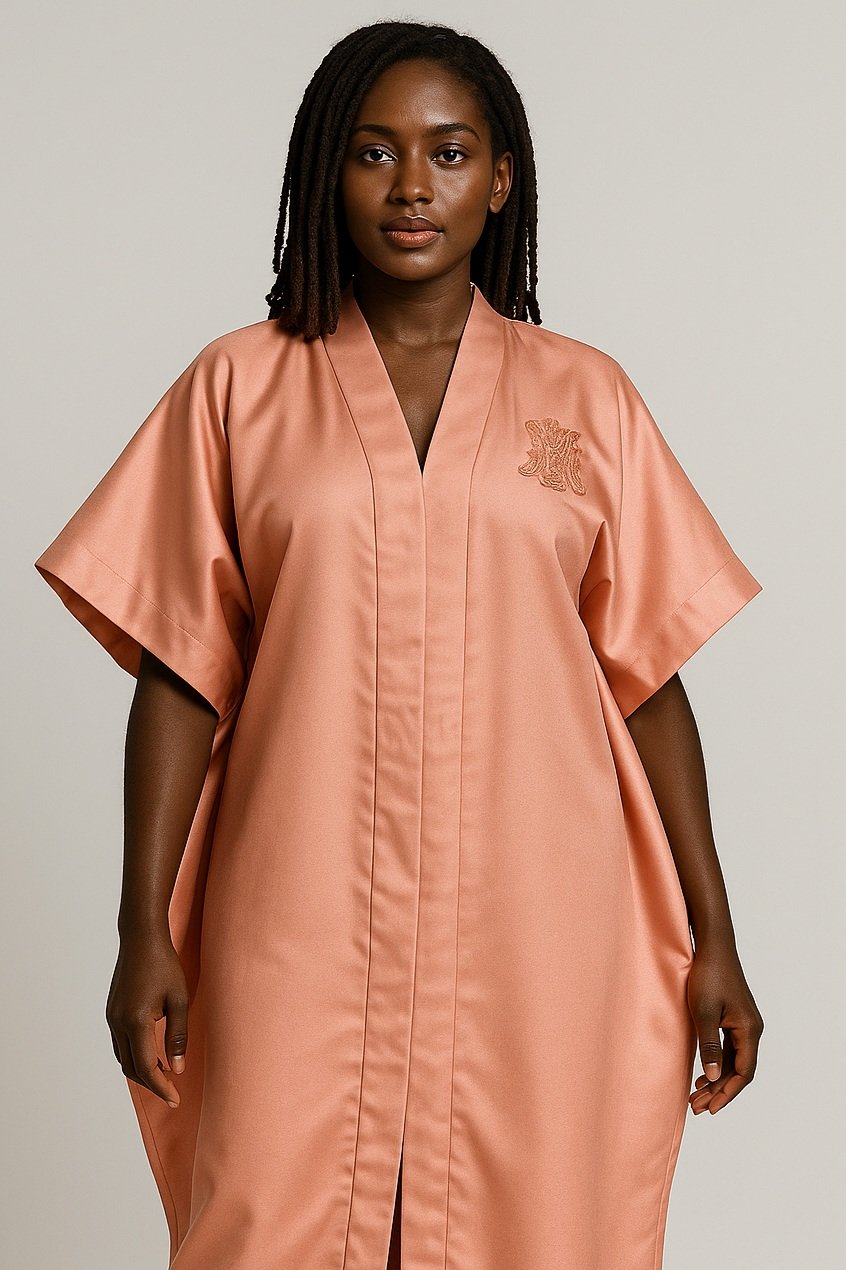 Amena Mikado Peach Luxury Boubou