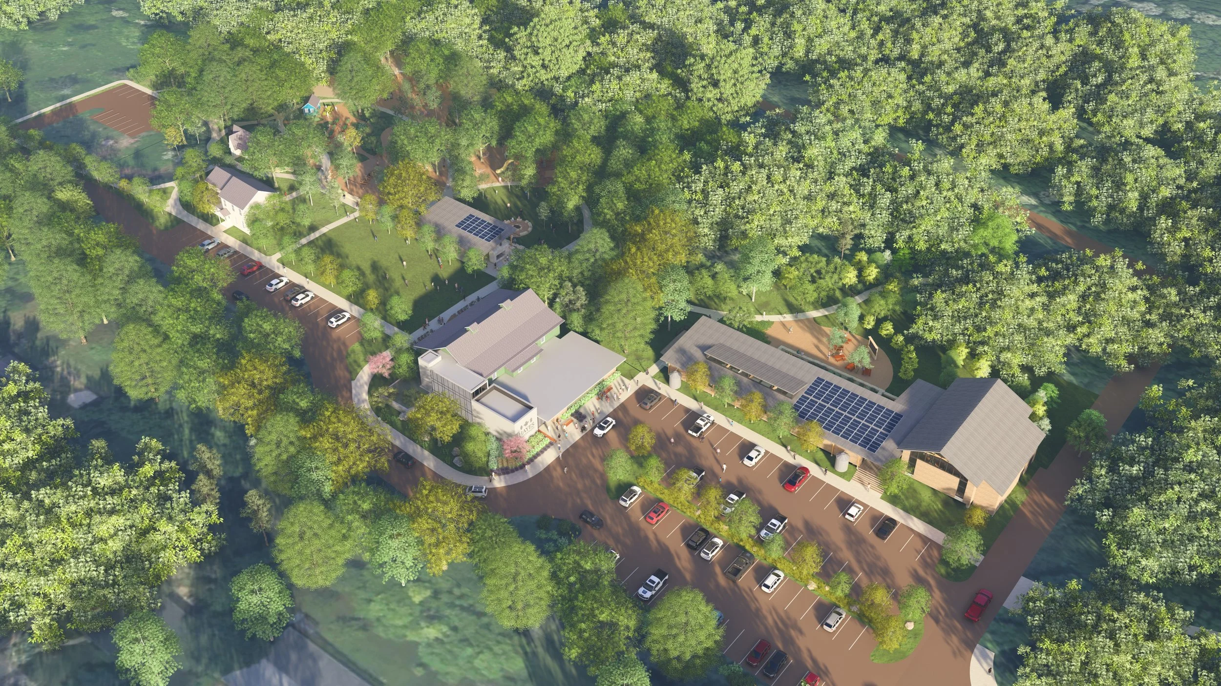 Aerial view of the new Main Entrance.