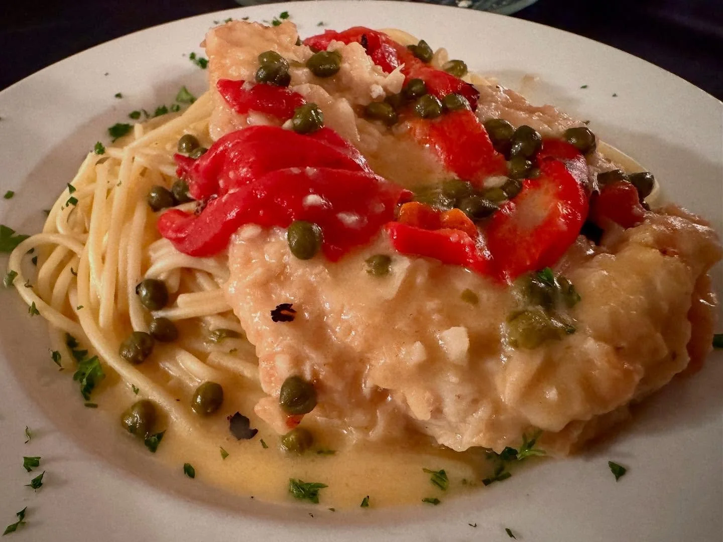 Really tasty Chicken Piccata at Guarino&rsquo;s in Little Italy this evening
