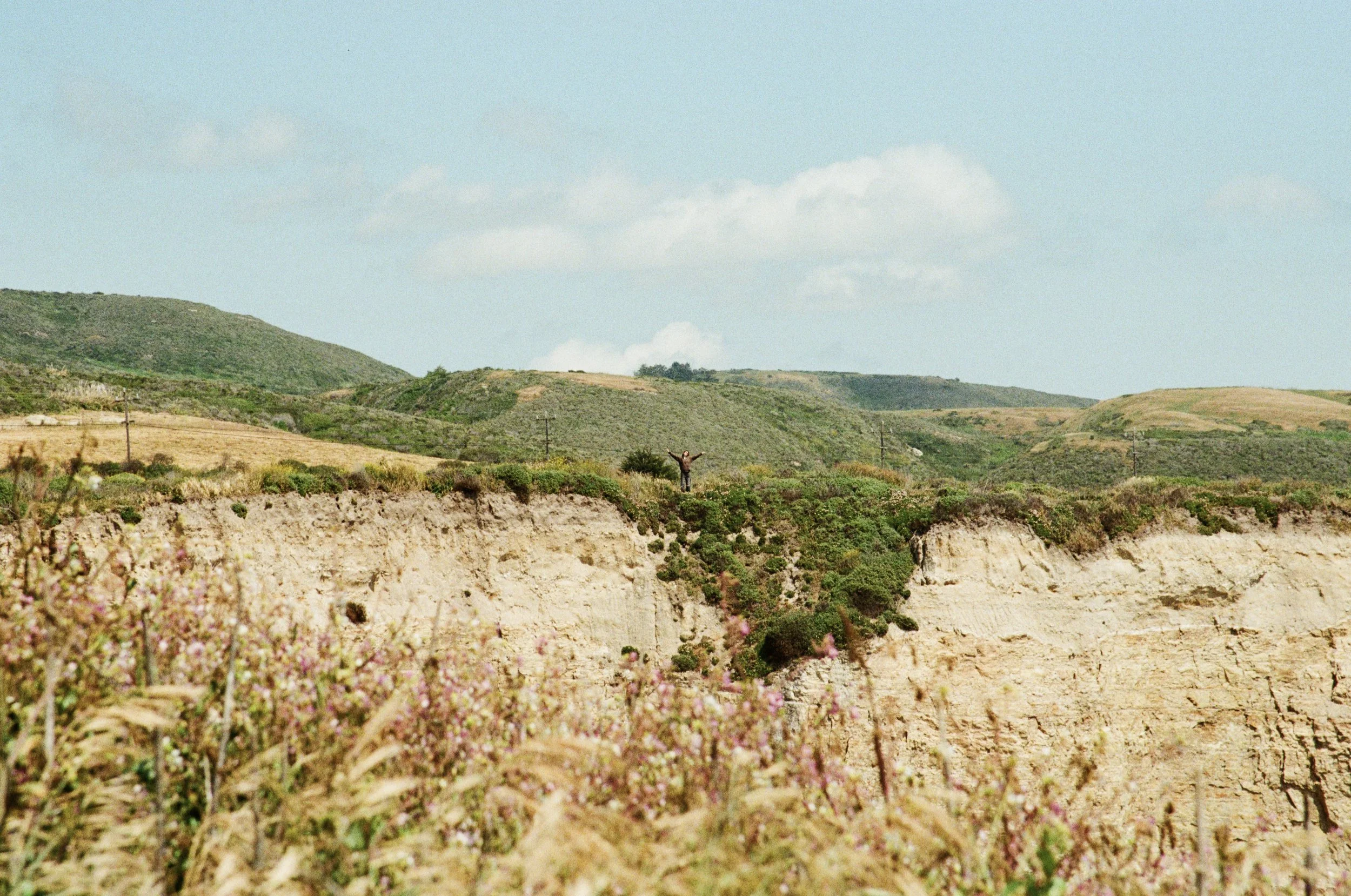 I ran all the way around Shark Fin Cove while Georgia waited on the other side to get this shot across the cliffs.