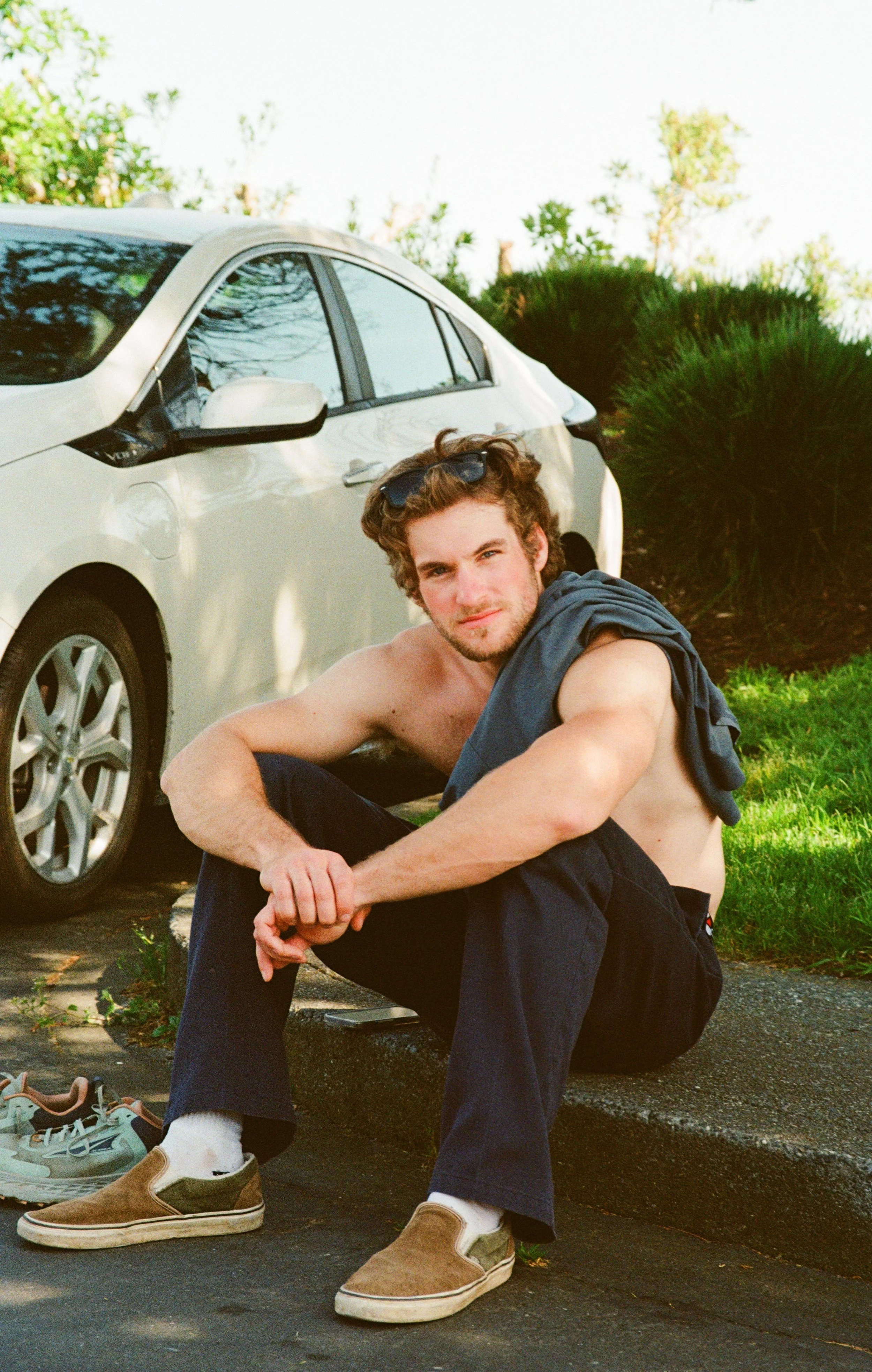 Ethan after a sunny, hot morning.