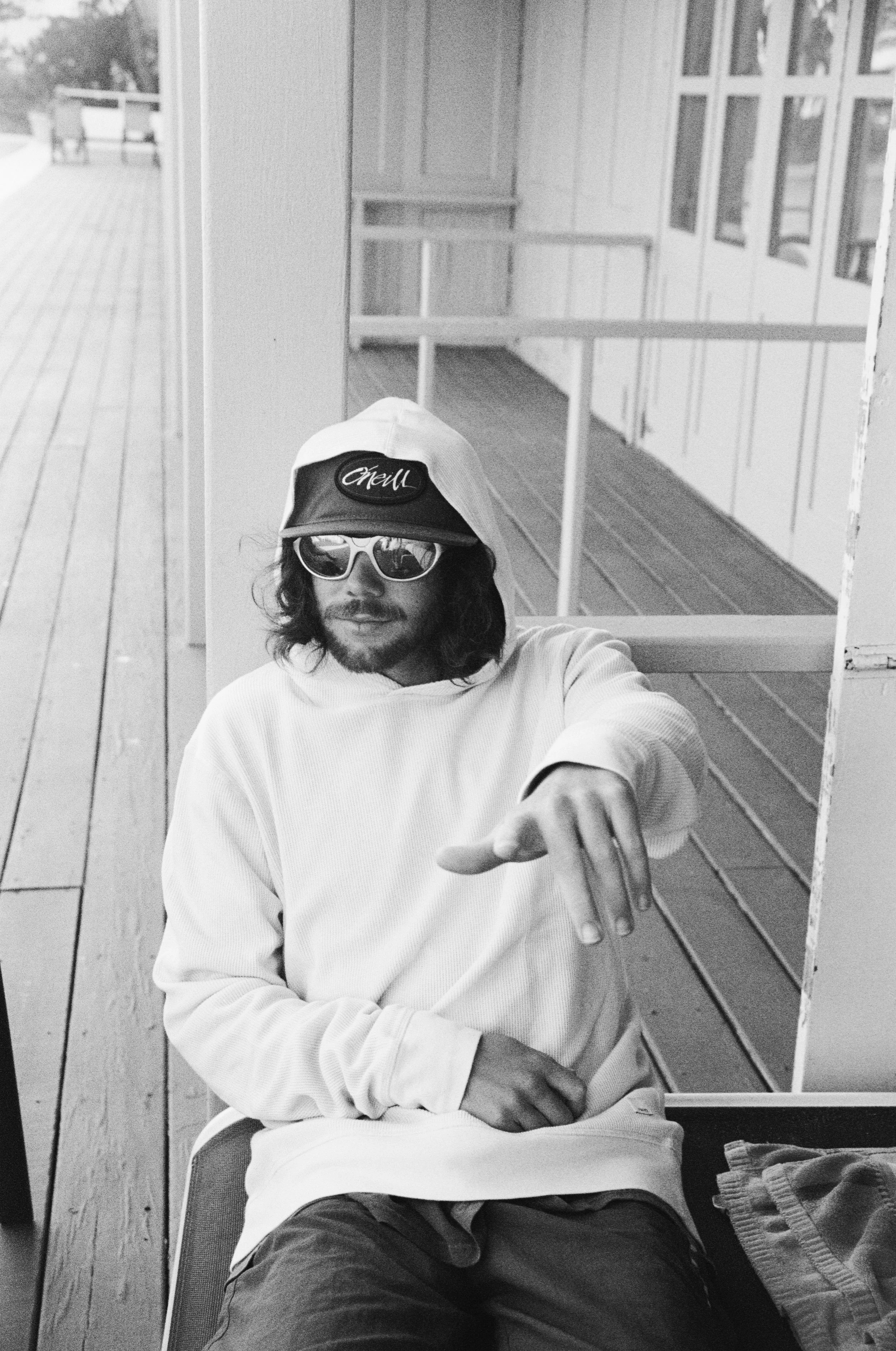 Cooper hanging out in our family's cabana at the Swordfish Beach Club in Westhampton, New York.