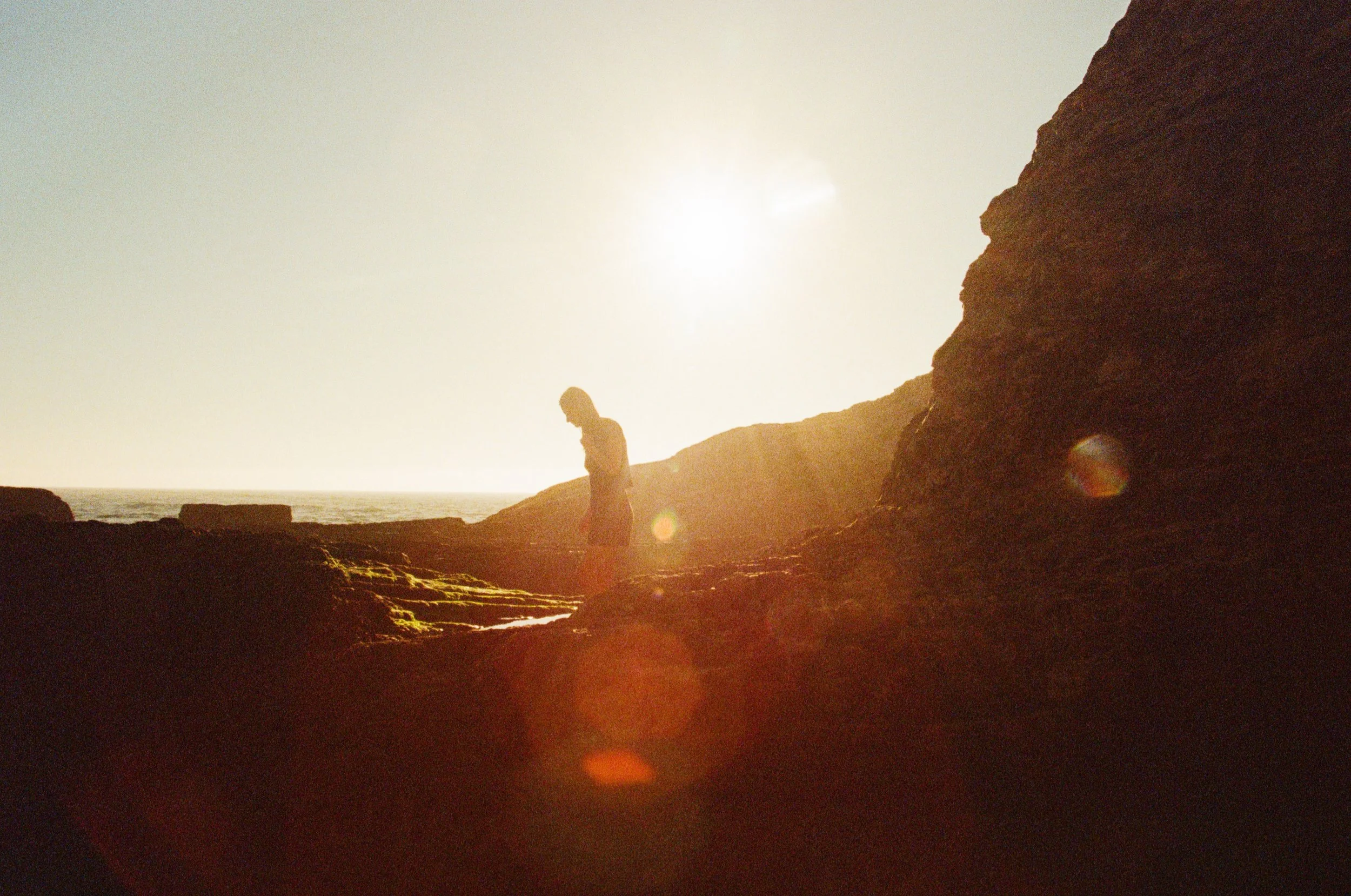 Jen and the sun at Panther Beach right outside of Santa Cruz, California on her 28th birthday.