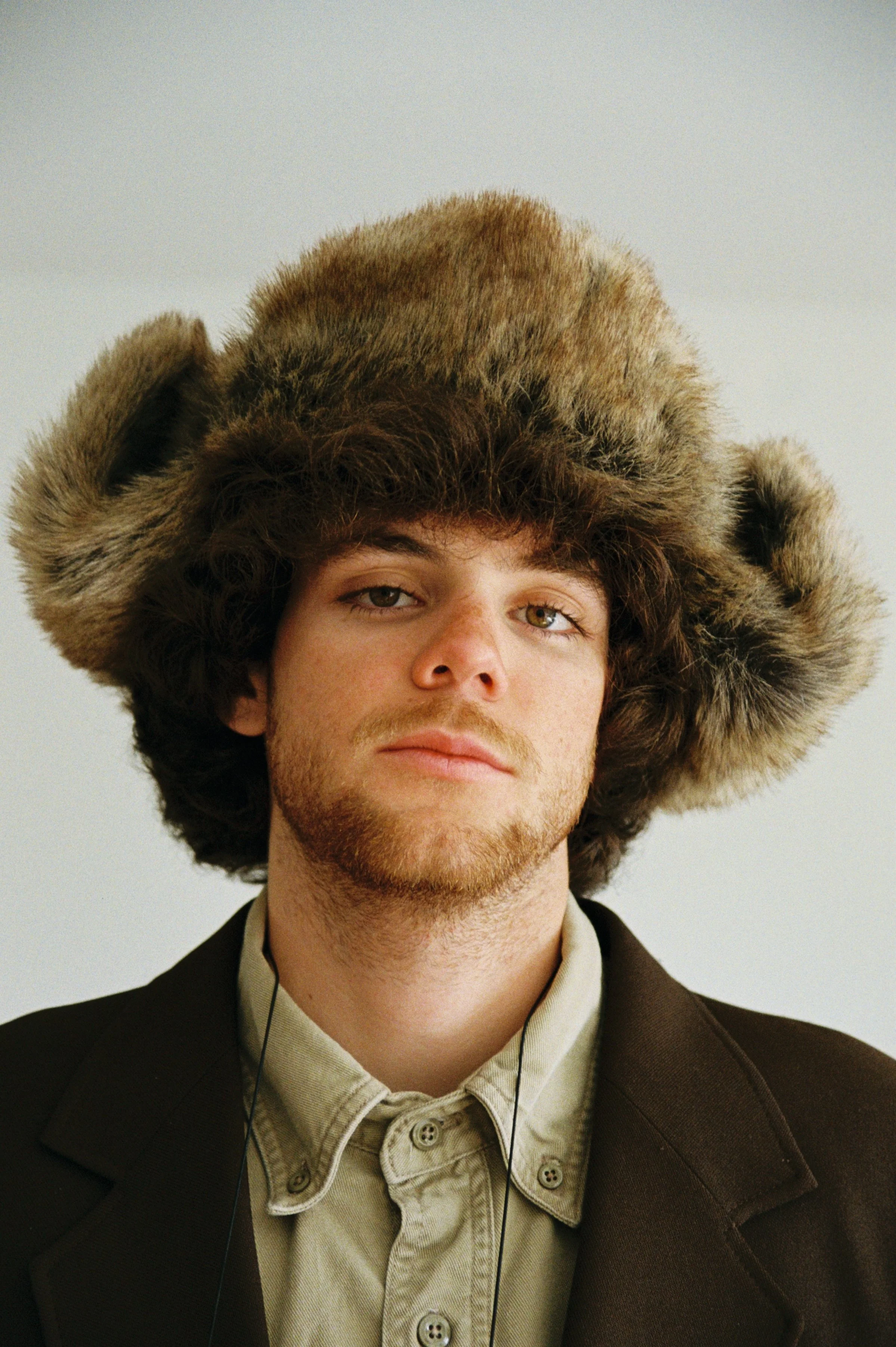 Cooper the morning of mom's winter wedding. He came upstairs in a fully thrifted mountain man suit. Classic.