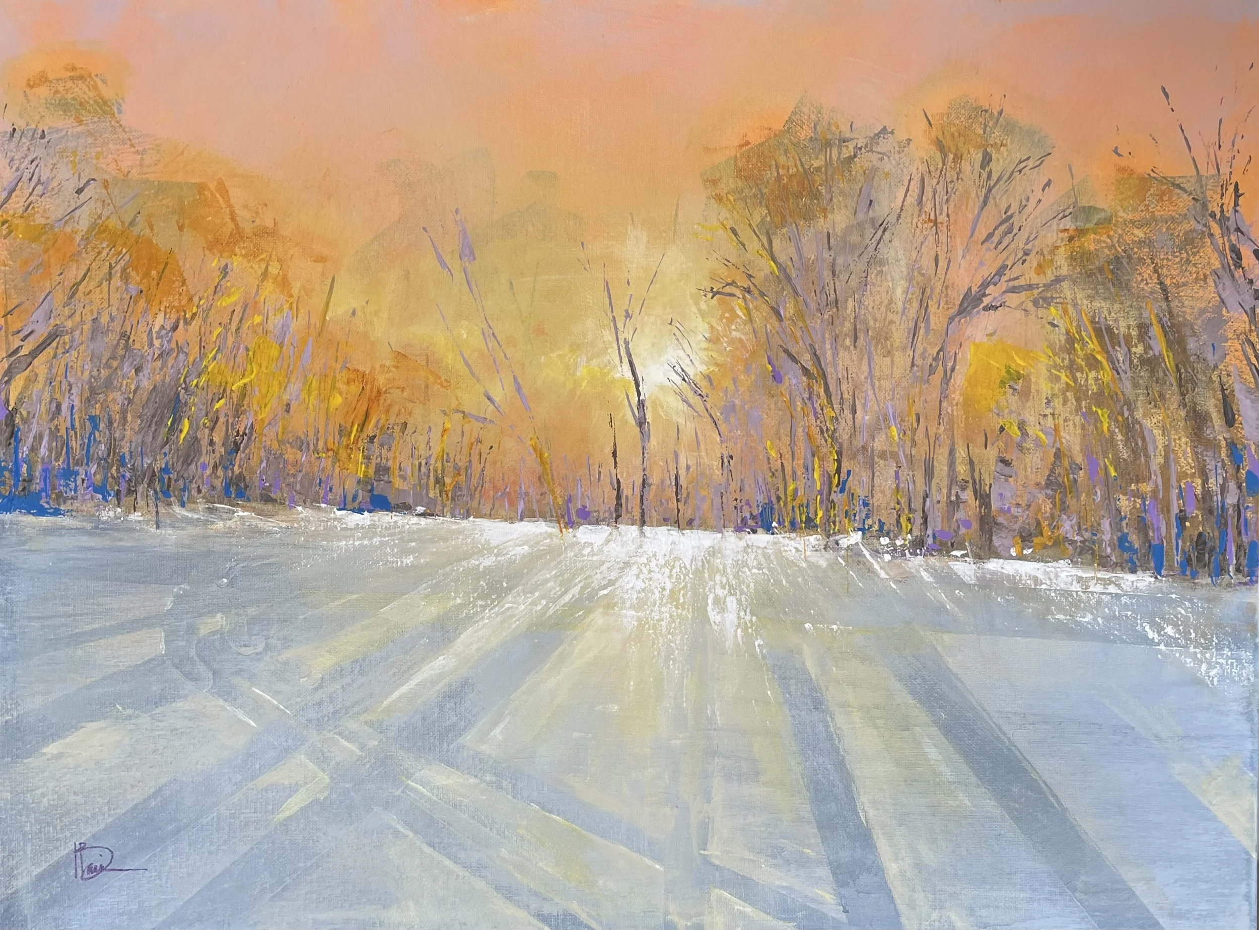 2512-05 First Snow  
18" x 24" Acrylic on Canvas, Framed 
On Exhibit