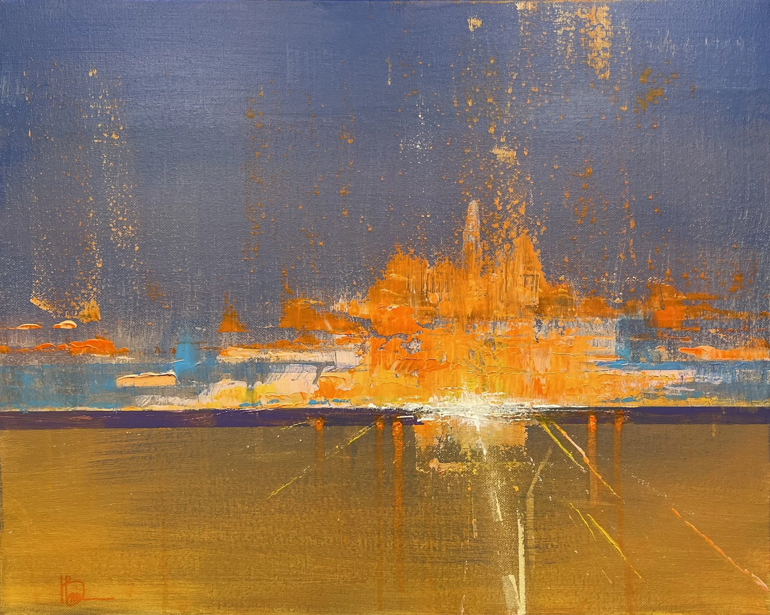 2603-04 Nearing Balmorhea (Ann at the Wheel)  
16" x 20" Acrylic on Canvas