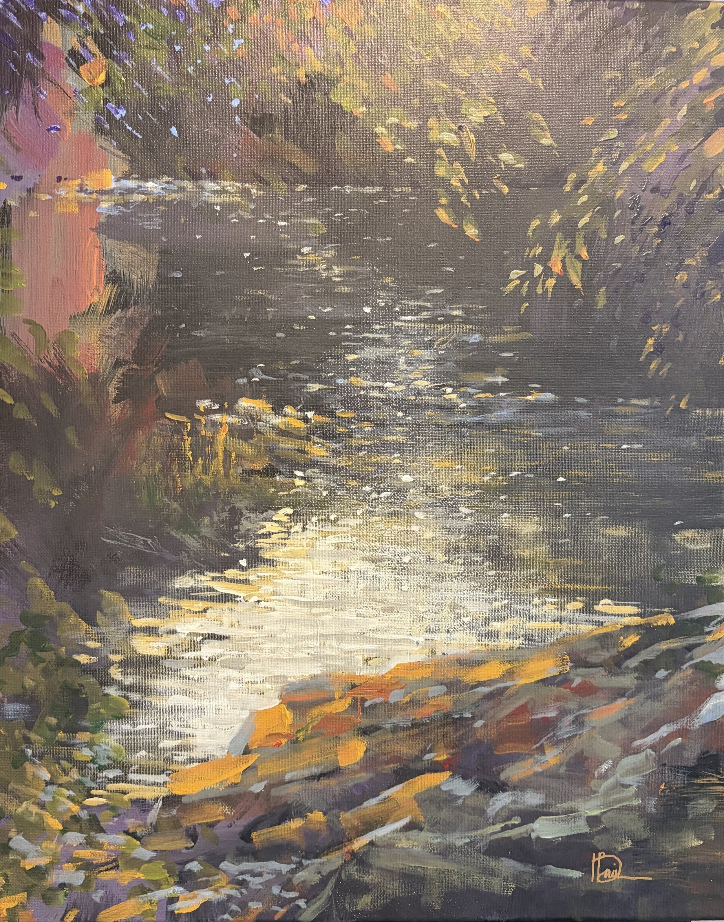 2607-01 Spirit of Rock Creek  
16" x 20" Acrylic and Pastel on Canvas