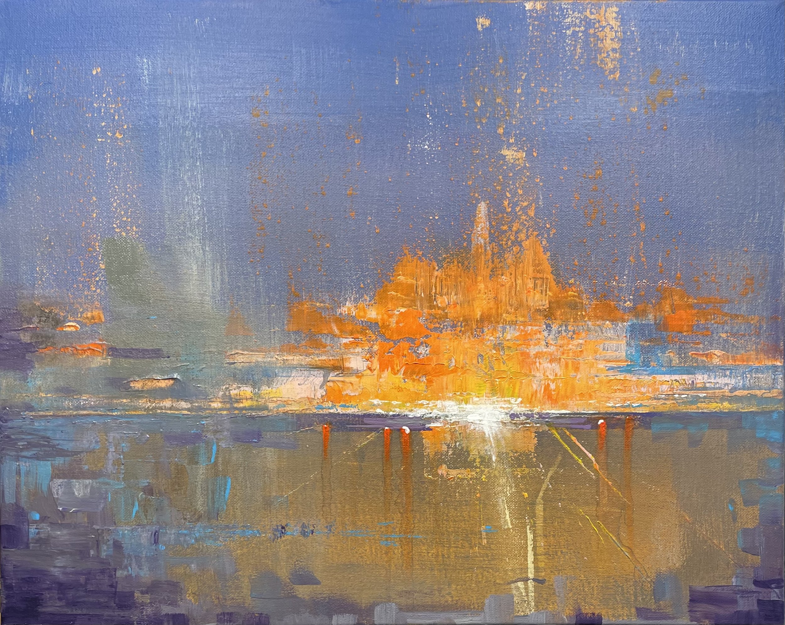 2603-04 Nearing Balmorhea  
16" x 20" Acrylic on Canvas