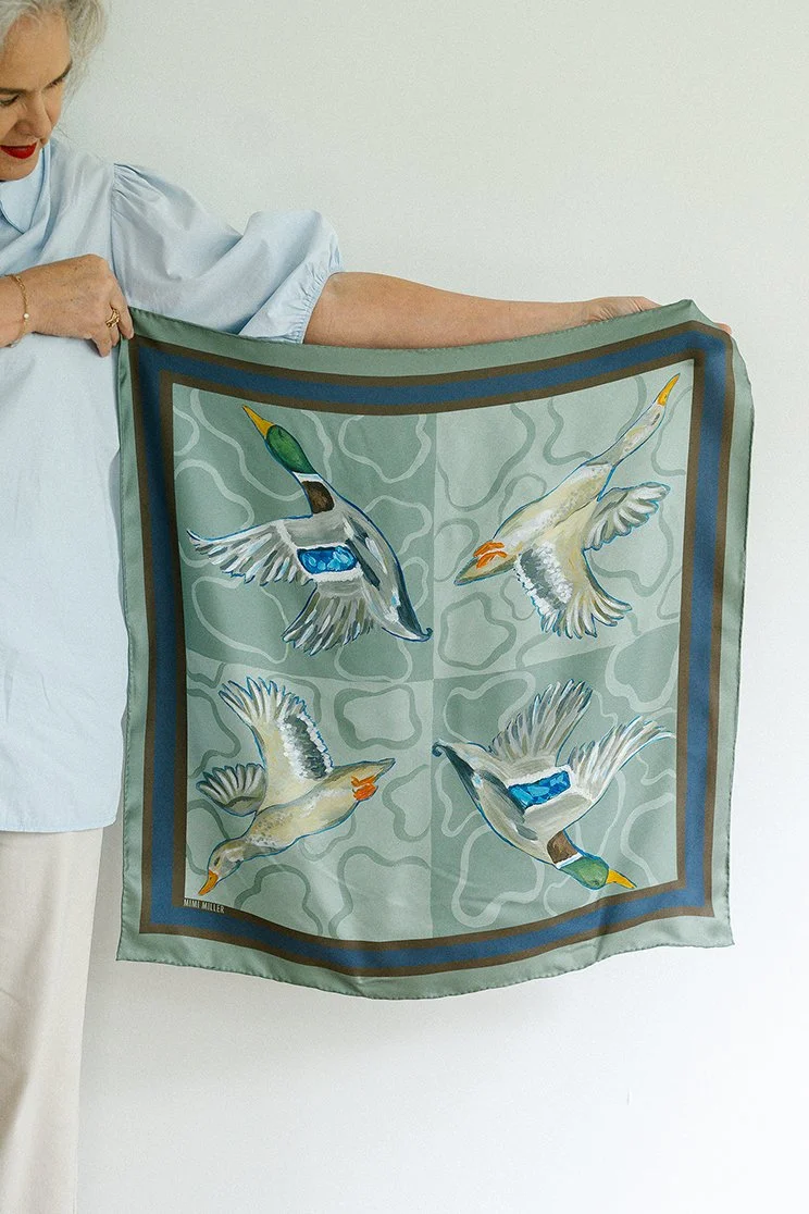 Mallard Ducks Silk Scarf