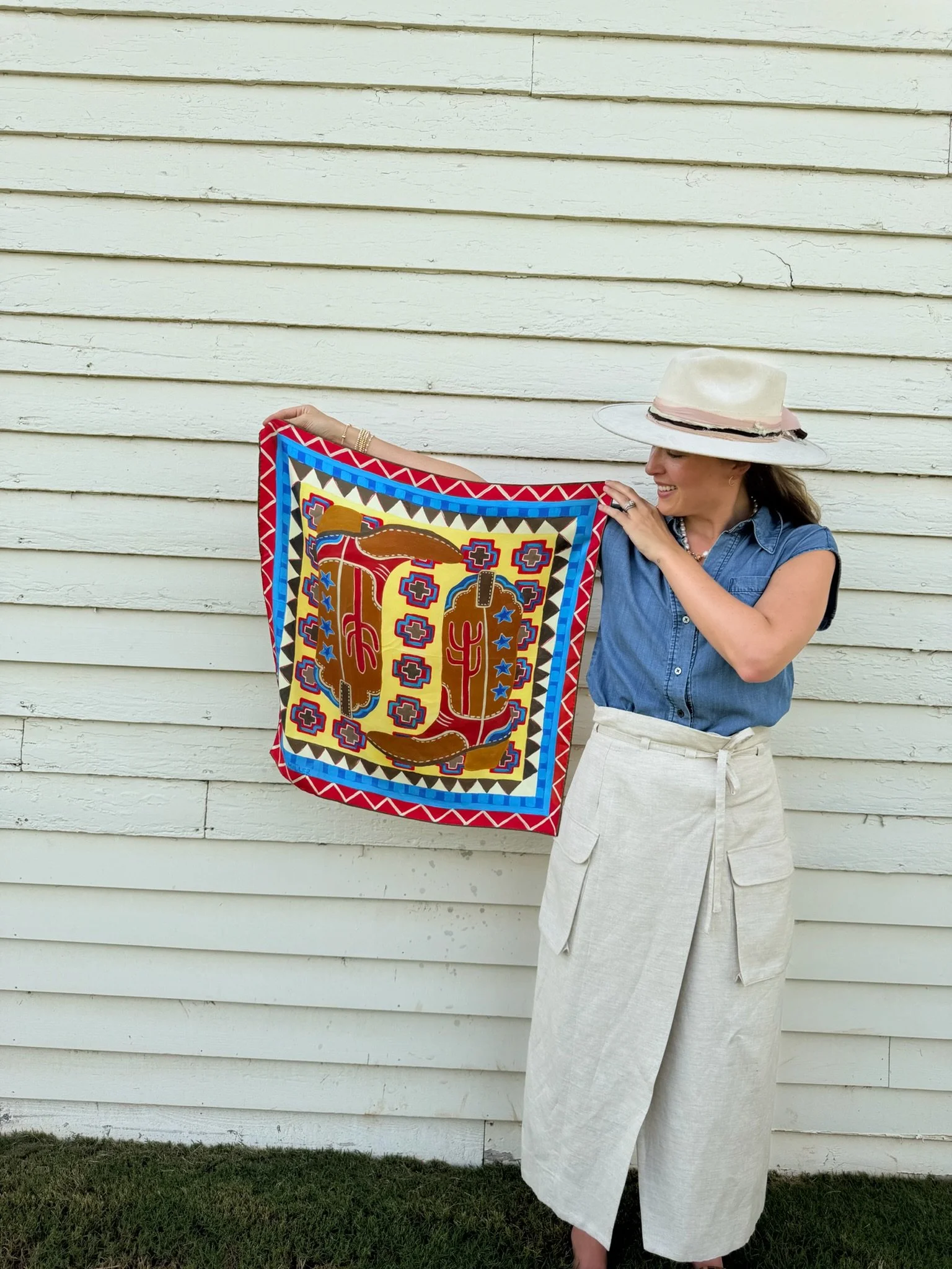 Cowboy Boots Silk Scarf