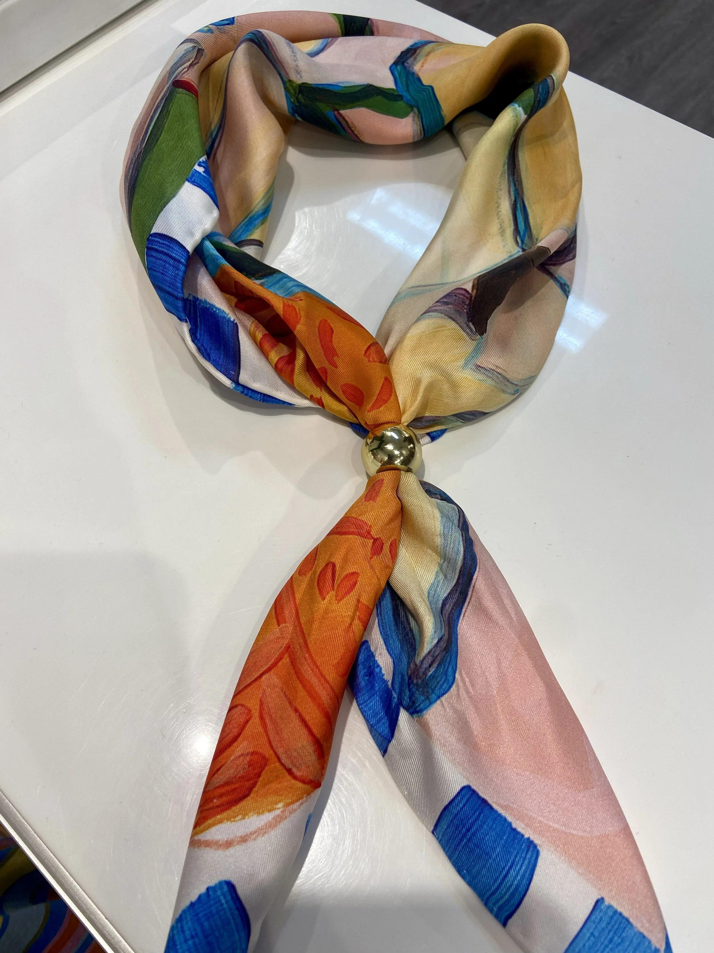 Gold Ball Scarf Ring