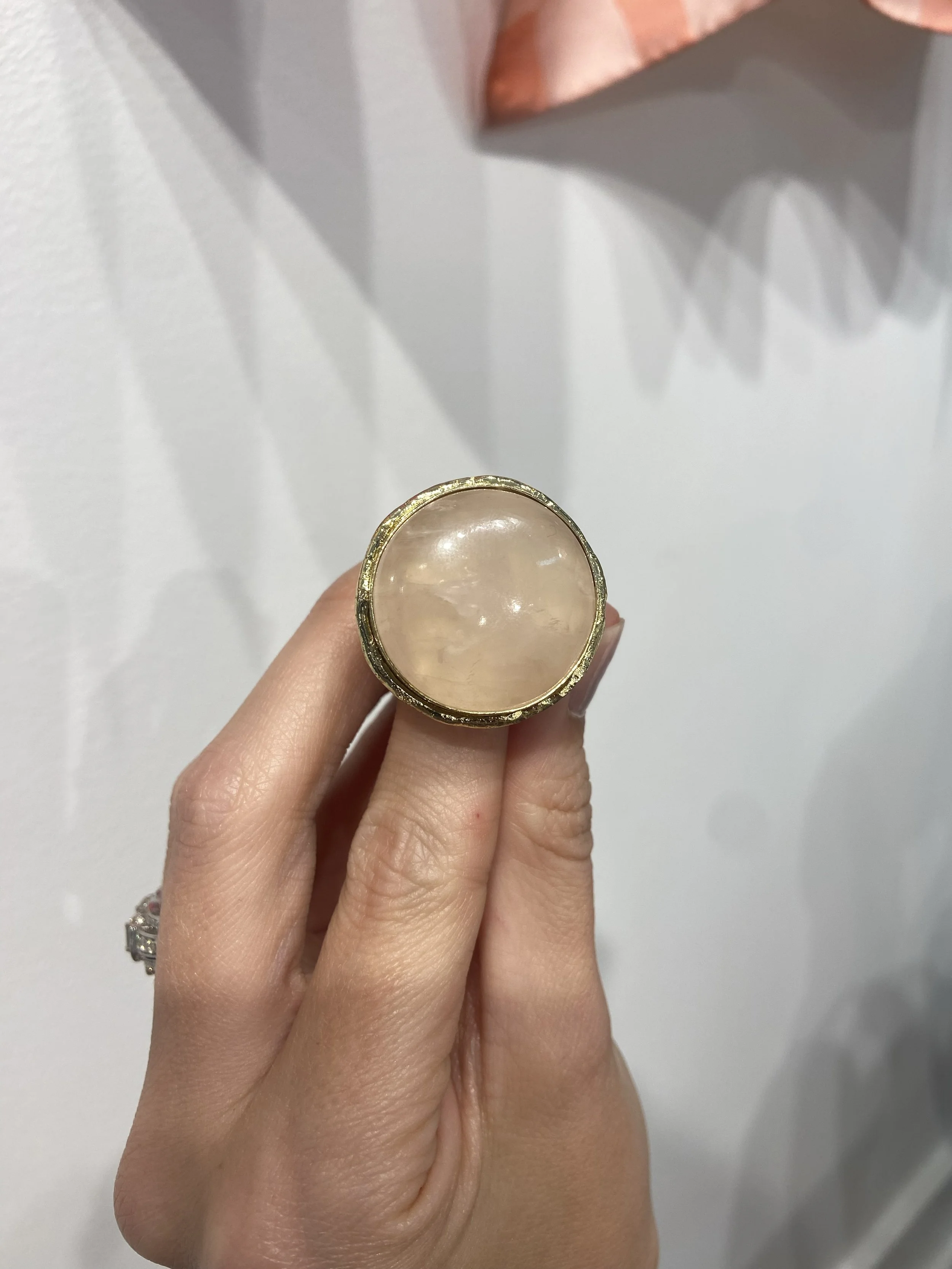 Rose Quarts Scarf Ring