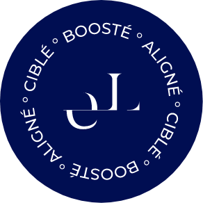 logo macaron de l'univers illustratif d'Eloa Landais Aligné/Ciblé/Boosté