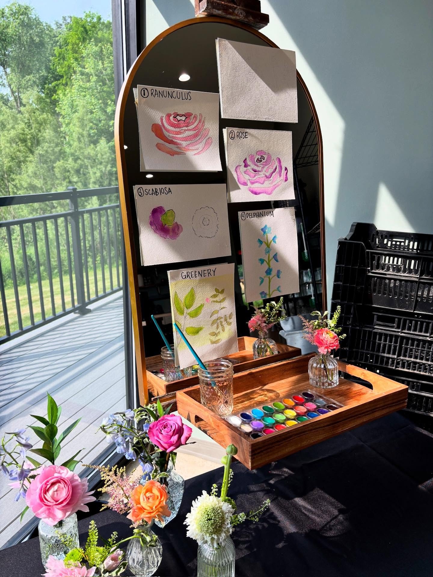 We had the BEST time hosting our Brush + Bloom workshop last night! Karinne led the group in creating a trio of bud vases, followed by a watercolor session. 🎨✨ Thank you to our attendees, for bringing the good vibes and being willing to try somethin