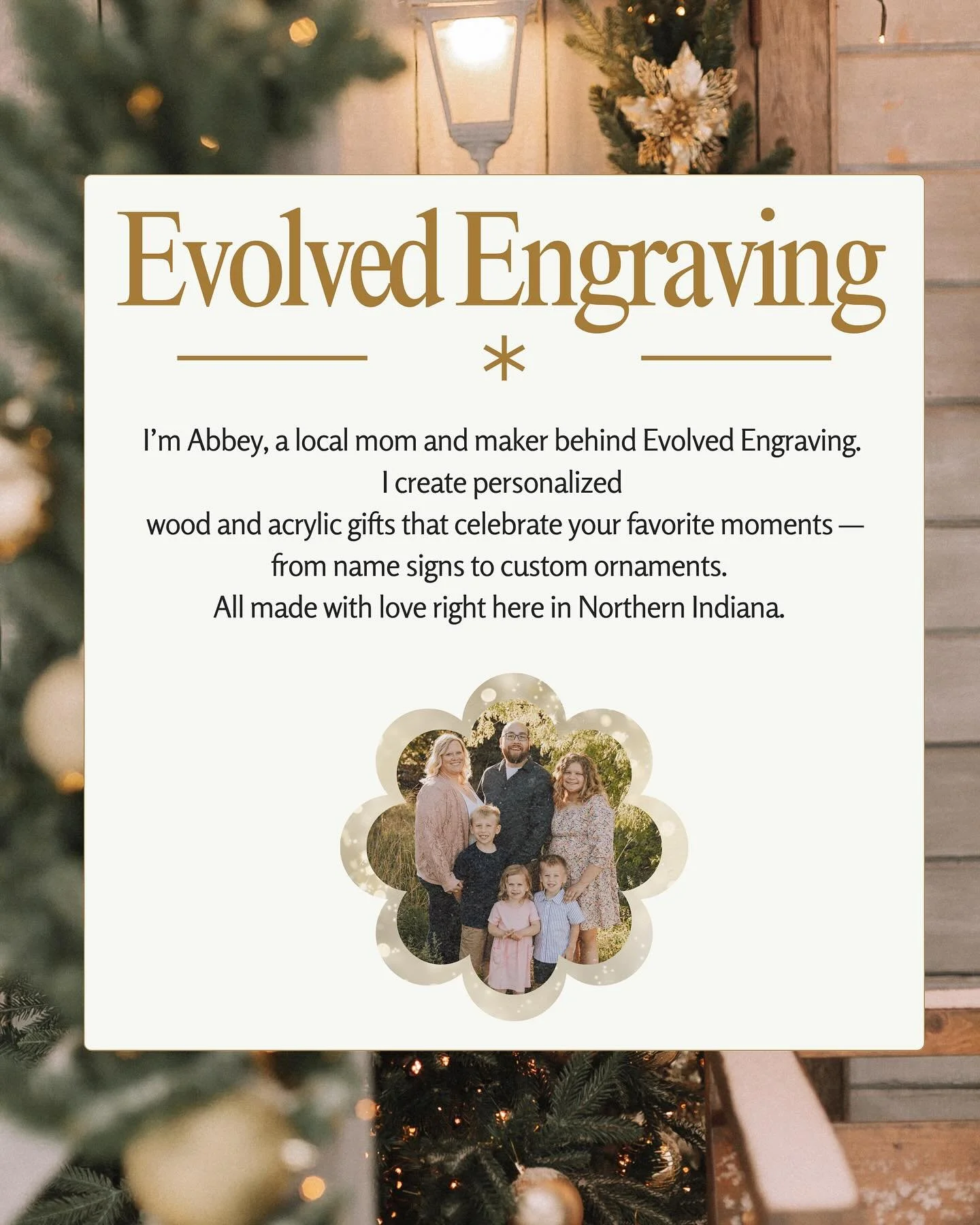 We&rsquo;re so excited to welcome another amazing vendor to our Holiday Market at Bouquet of Granger this Small Business Saturday (11/29)! ❤️

Meet Abbey, the creative mind behind @evolvedengraving - crafting beautiful, personalized wood + acrylic gi
