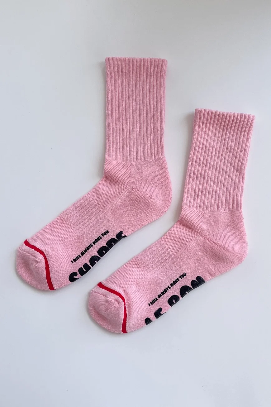 Pink Black Hugger Socks.webp