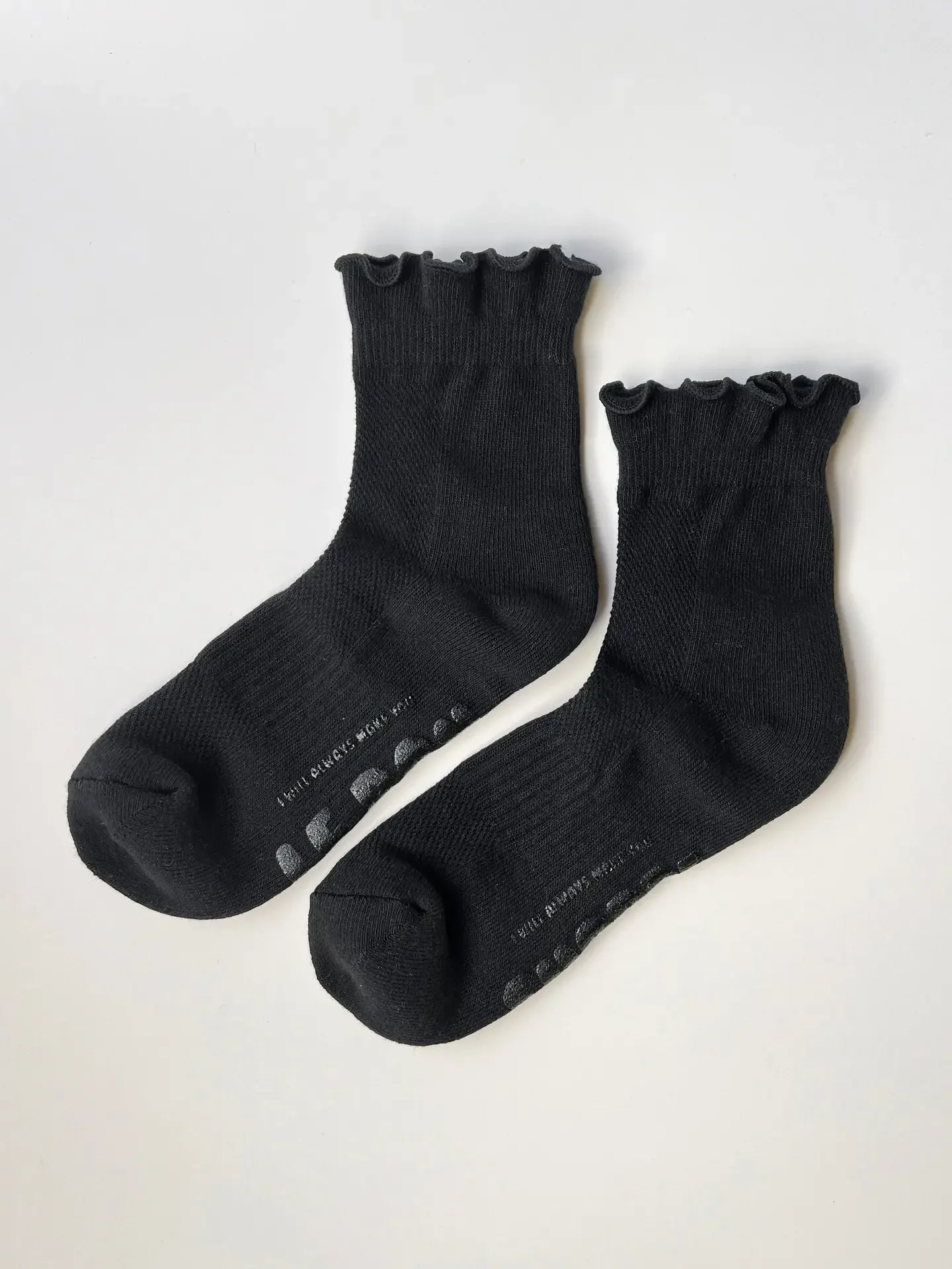 Black Ruffled Hugger Crew Socks.webp