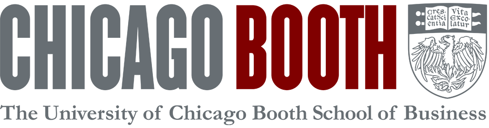 Logo of Chicago Booth School of Business with text and emblem.