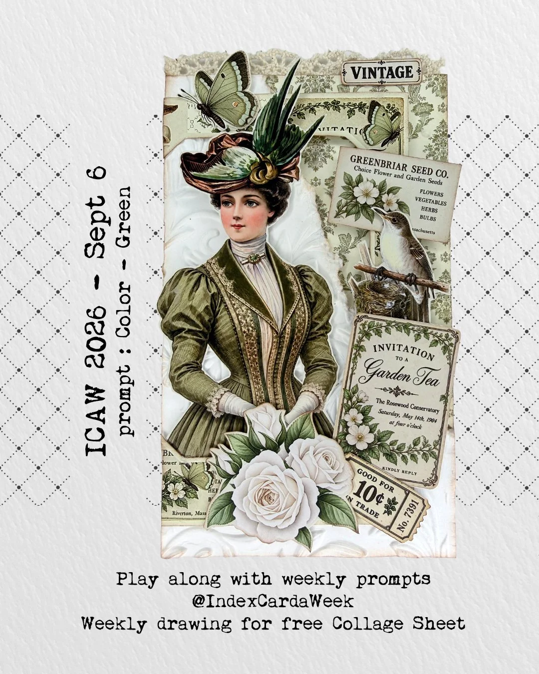 This challenge started Sept 6 and ends Saturday night. So still lots of time to play along if you like. NEW CHALLENGE SUNDAY - Prompt Gameday! Check it out @IndexCardaWeek. Melisa

All images are part of a Cut N Collage - Green Collage set I"m w