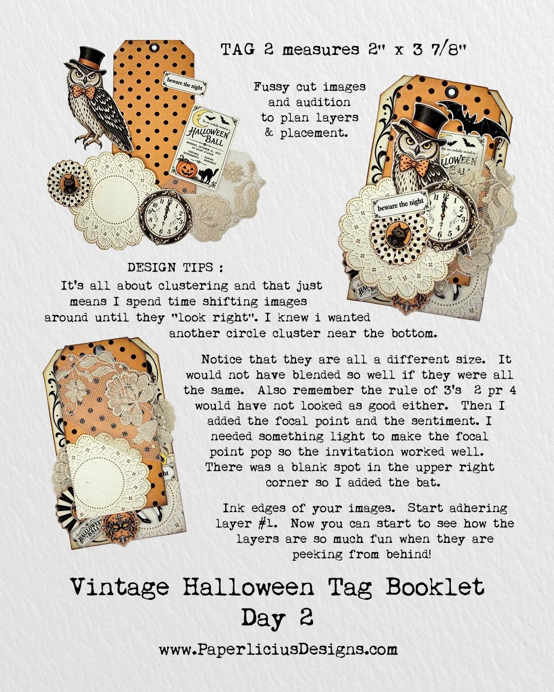 Day 2/4 of our Vintage Halloween Tag Booklet tutorial! Stacking just 2 already looks really cool. Wait til we get to 4. 

#artfulautumn 9/31 - Create 31 fall projects Sept 1 - Nov 31. Our host is @craftycat72

#papercrafttutorial
#paperliciousdesigns