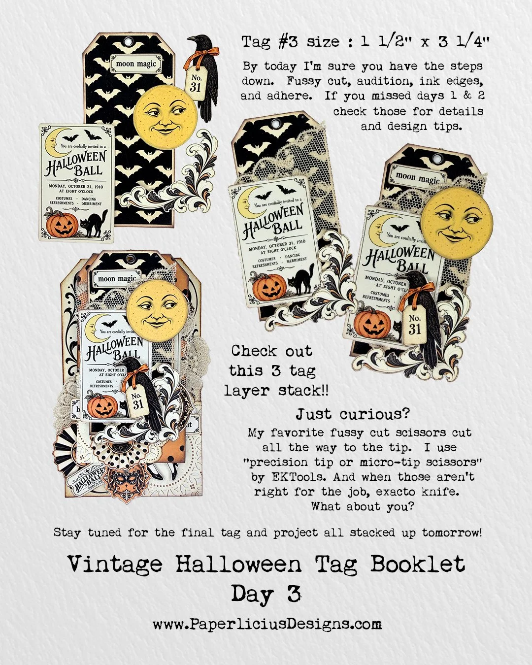 Day 3/4 of our Vintage Halloween Tag Booklet tutorial! Hope you are enjoying this different way of sharing a tutorial (vs video). Let me know what ya think!

#artfulautumn 10/31 - Create 31 fall projects Sept 1 - Nov 31. Our host is @craftycat72

#pa