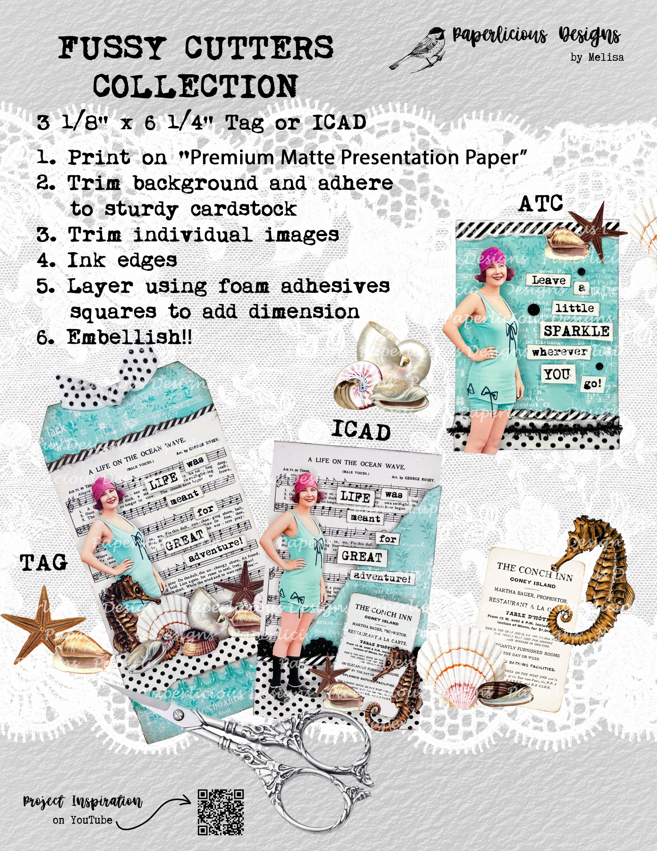 Beach Babe TAG / ICAD Collage Sheet