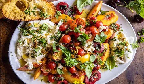 Recipe: Tomato, Peach, and Burrata Salad