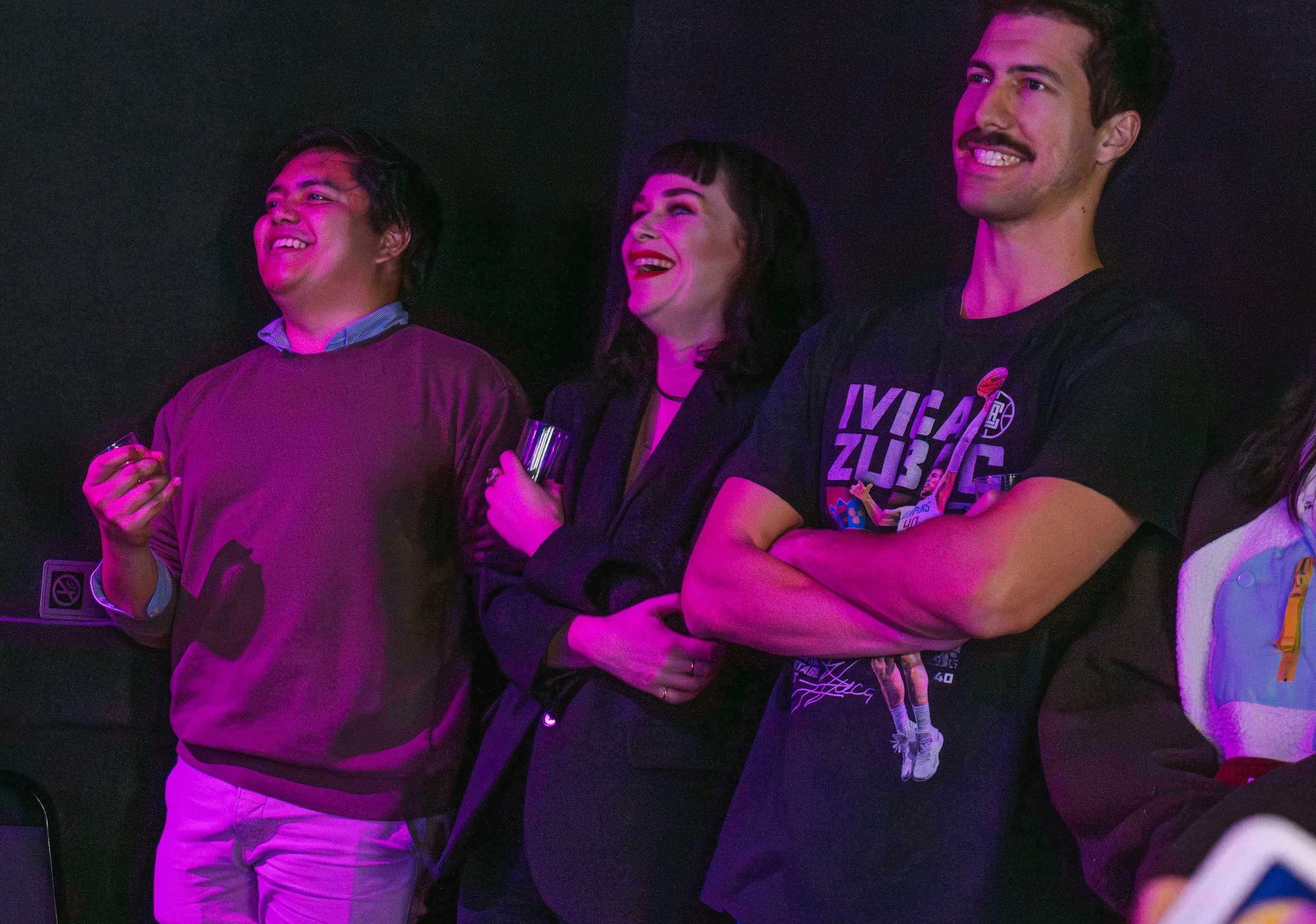 Laughing guests
