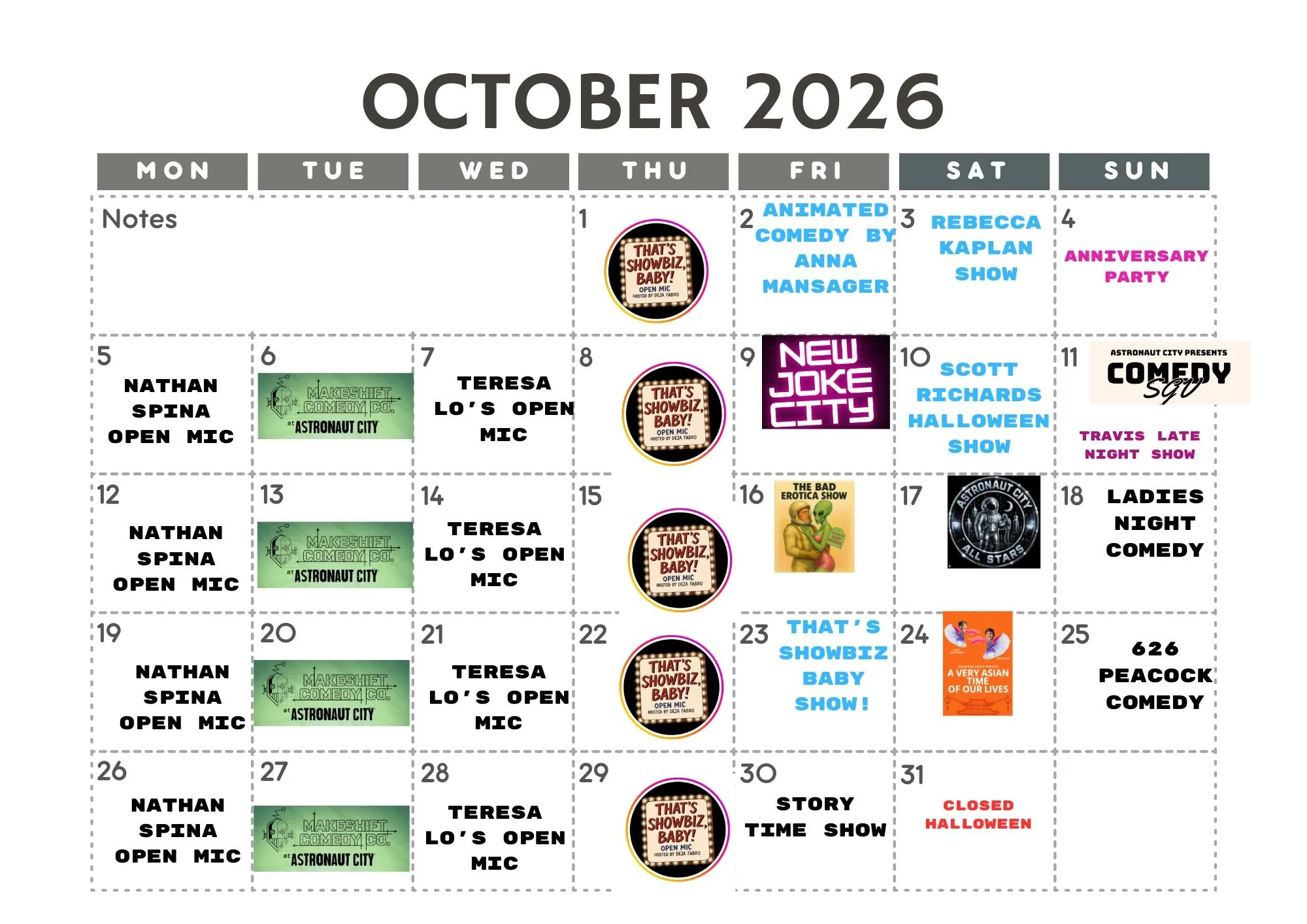 October 2026 calendar