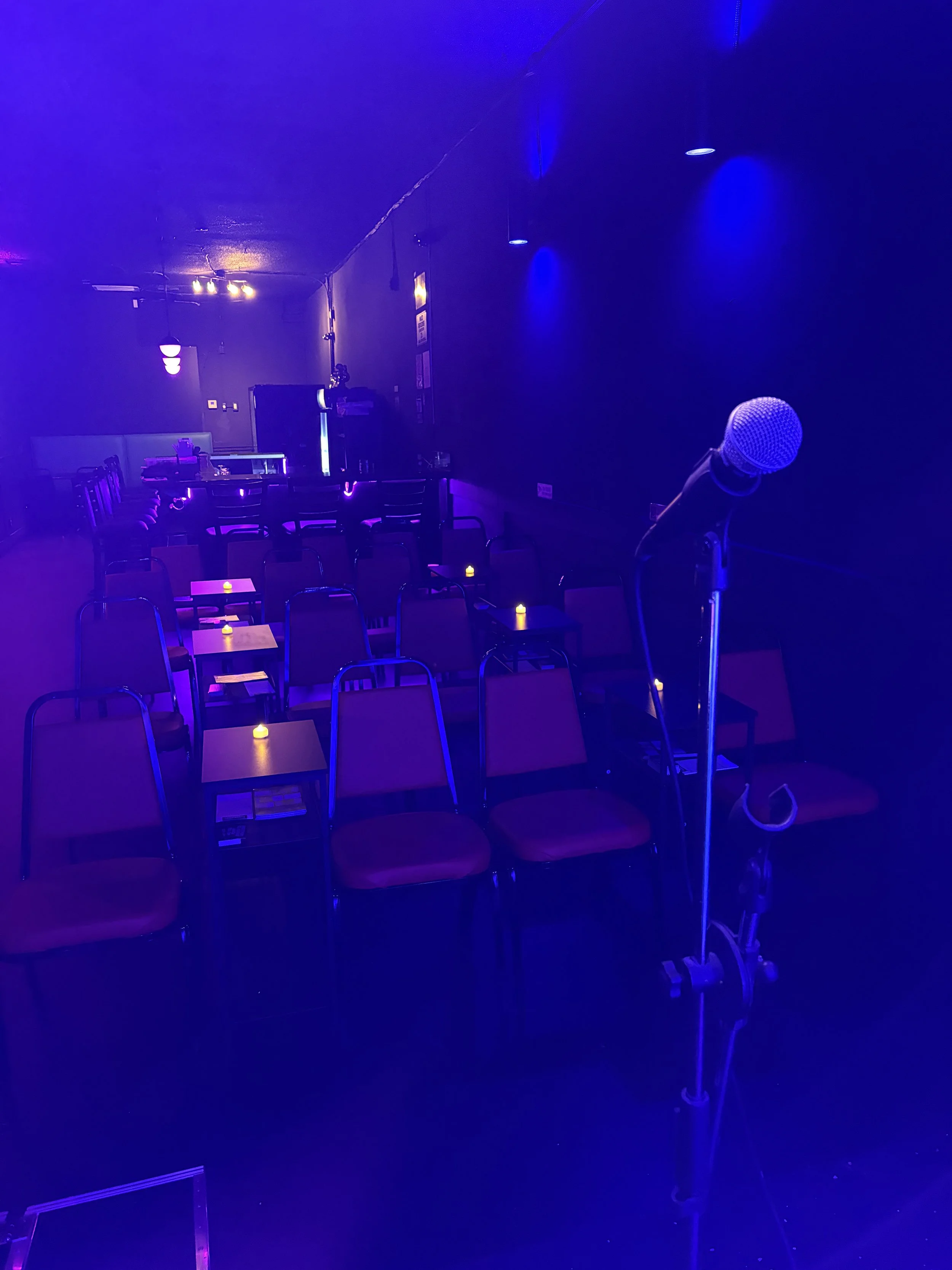 Perform on a stage for a captive audience