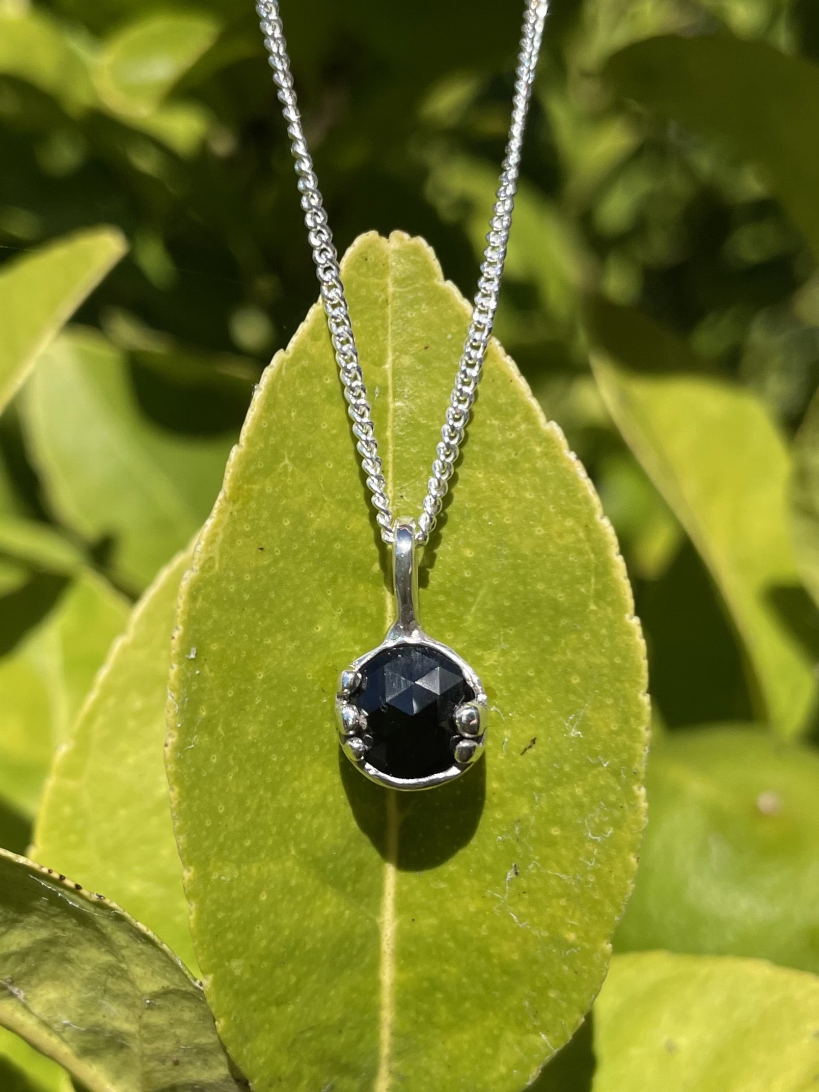 tasmanian black spinel & solid sterling silver