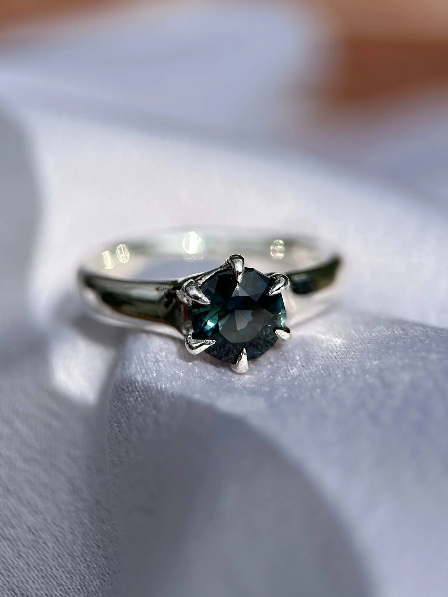 sapphire & solid sterling silver