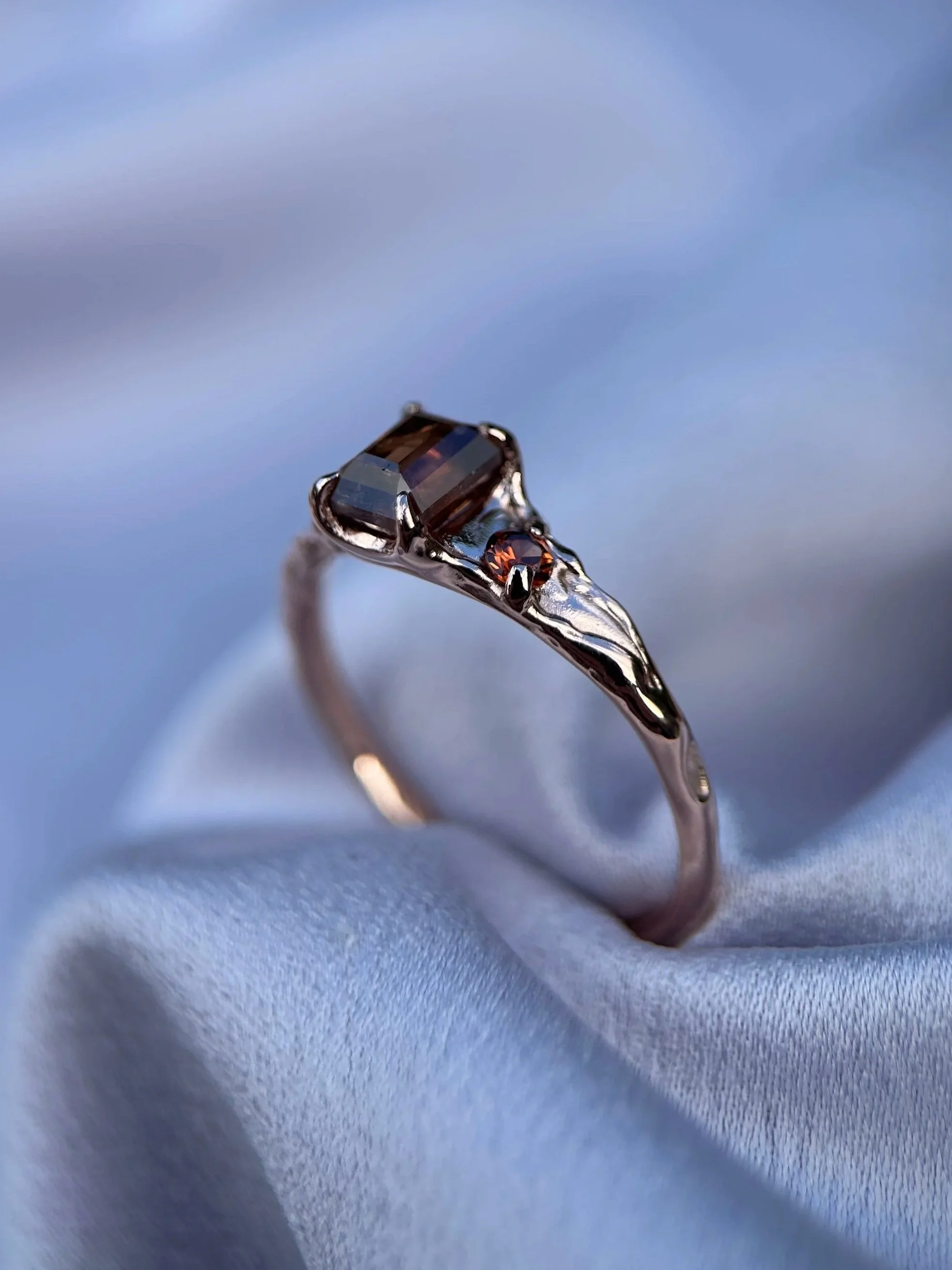 tasmanian zircon & solid 9ct rose gold