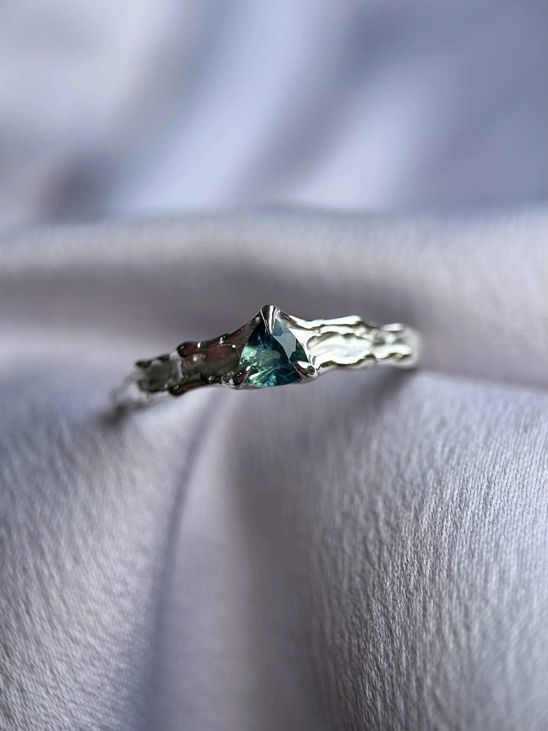 tasmanian parti sapphire & solid sterling silver