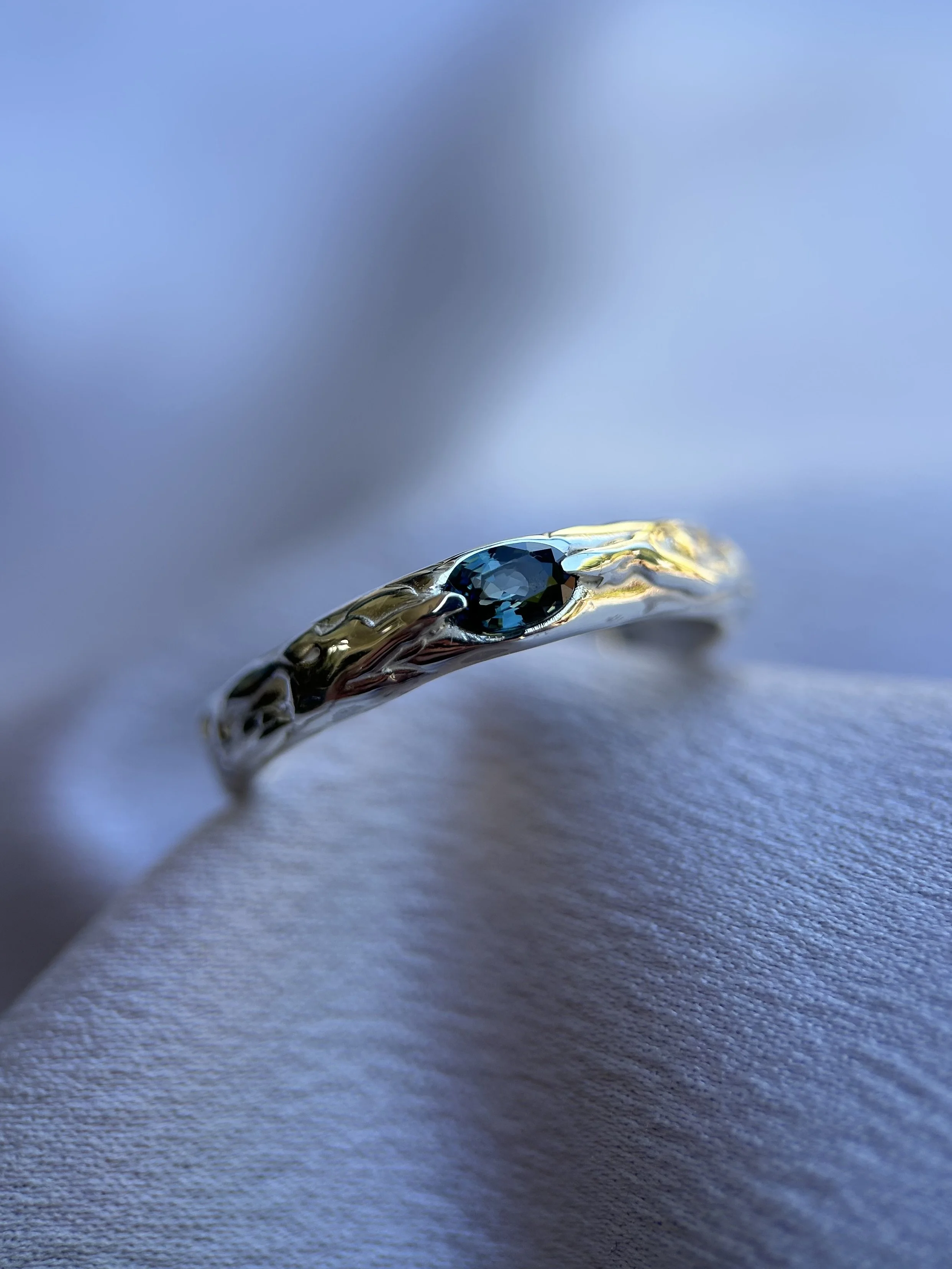 tasmanian sapphire & solid sterling silver